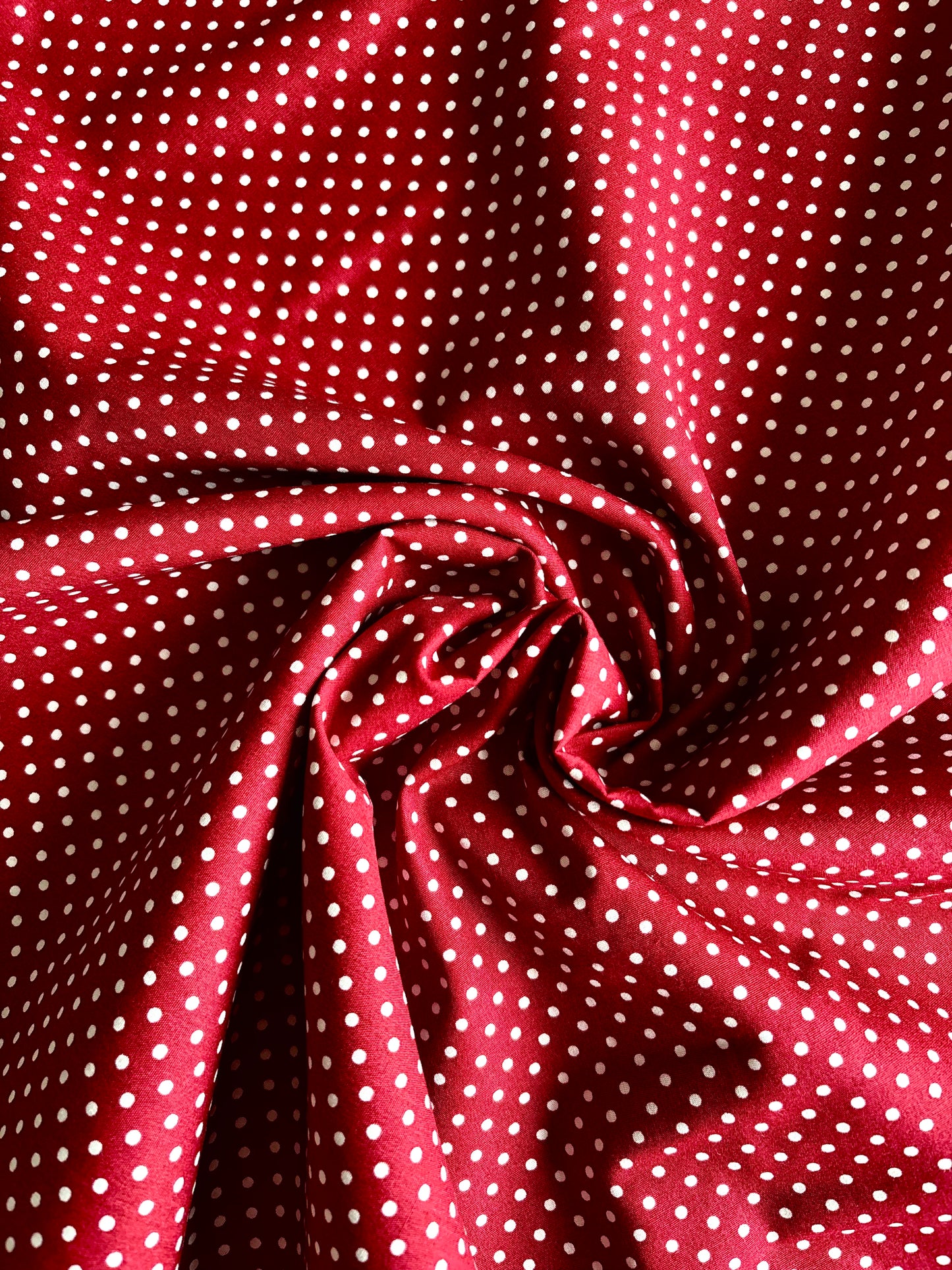 Mini Polka Dot Cotton Poplin - Wine