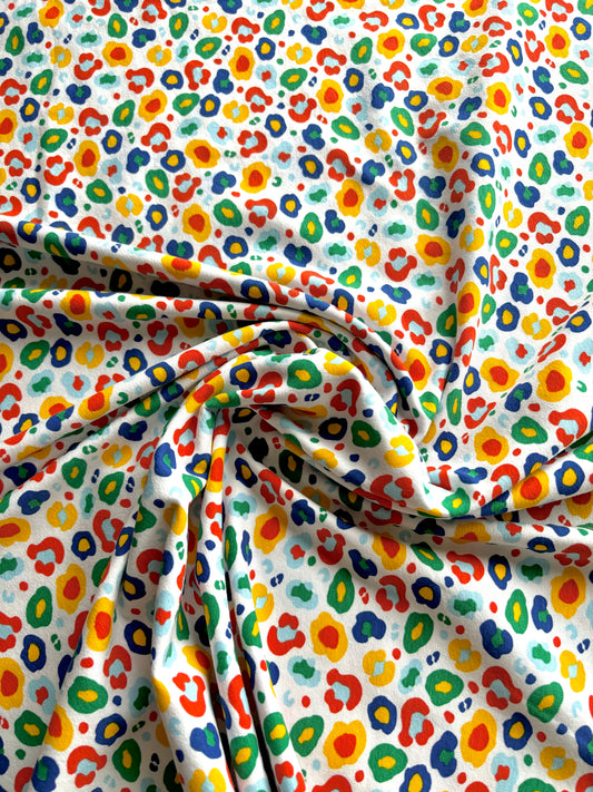 Rainbow Leopard Cotton Jersey - REMNANT - 75cm
