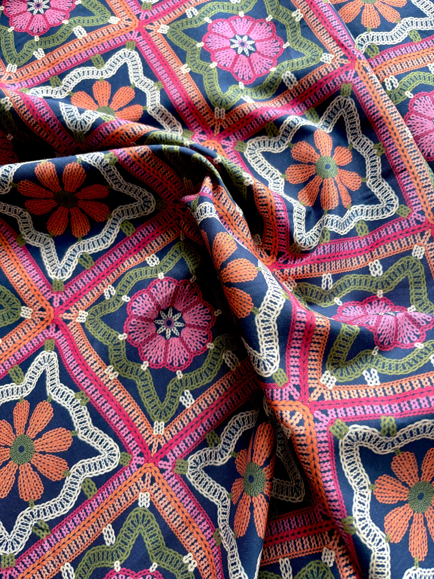 Granny Square Cotton Viscose - The Crafty Pie - REMNANT - 160cm