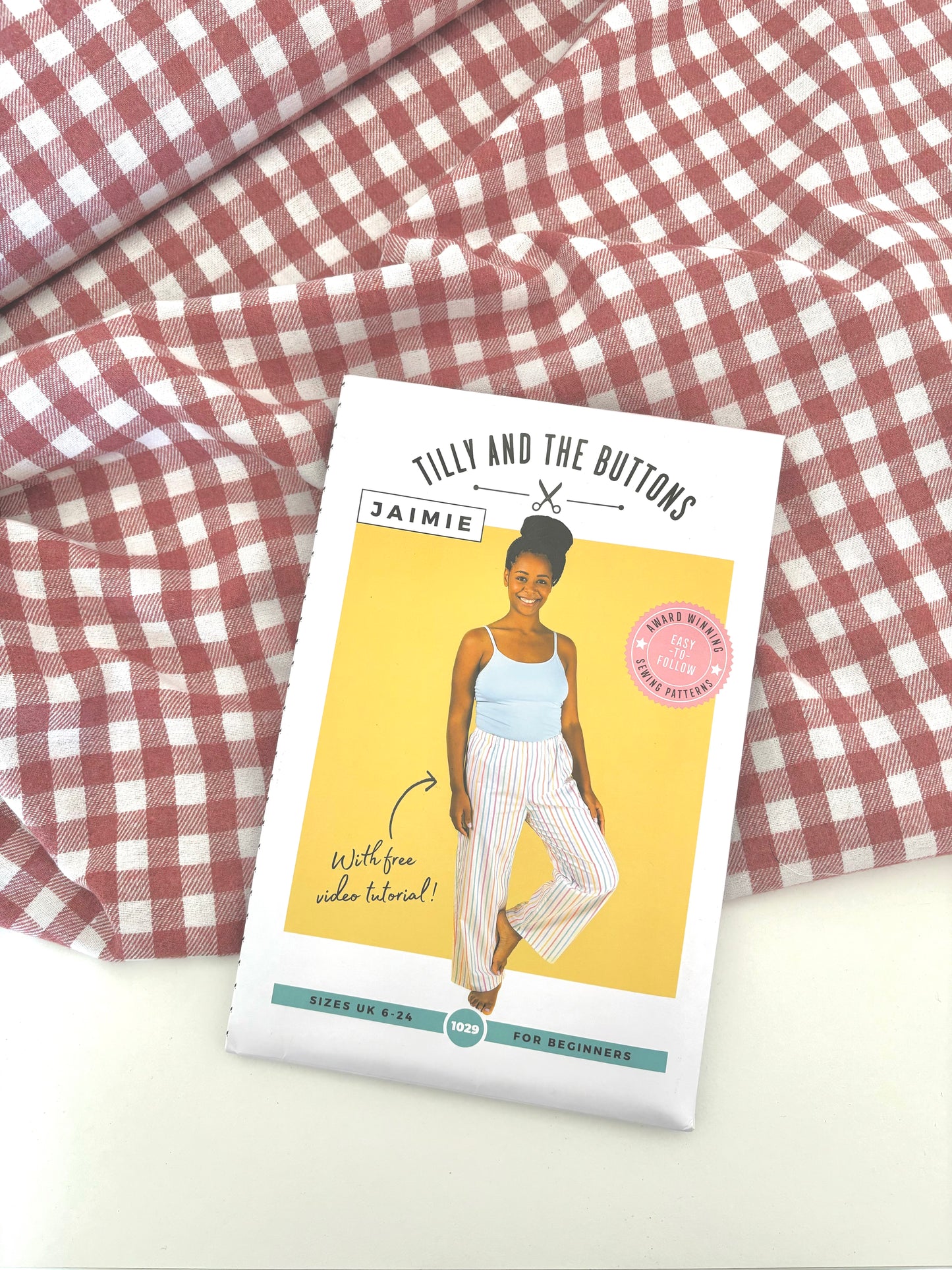 Jaimie PJ Bottoms Kit - Pink Gingham Flannel