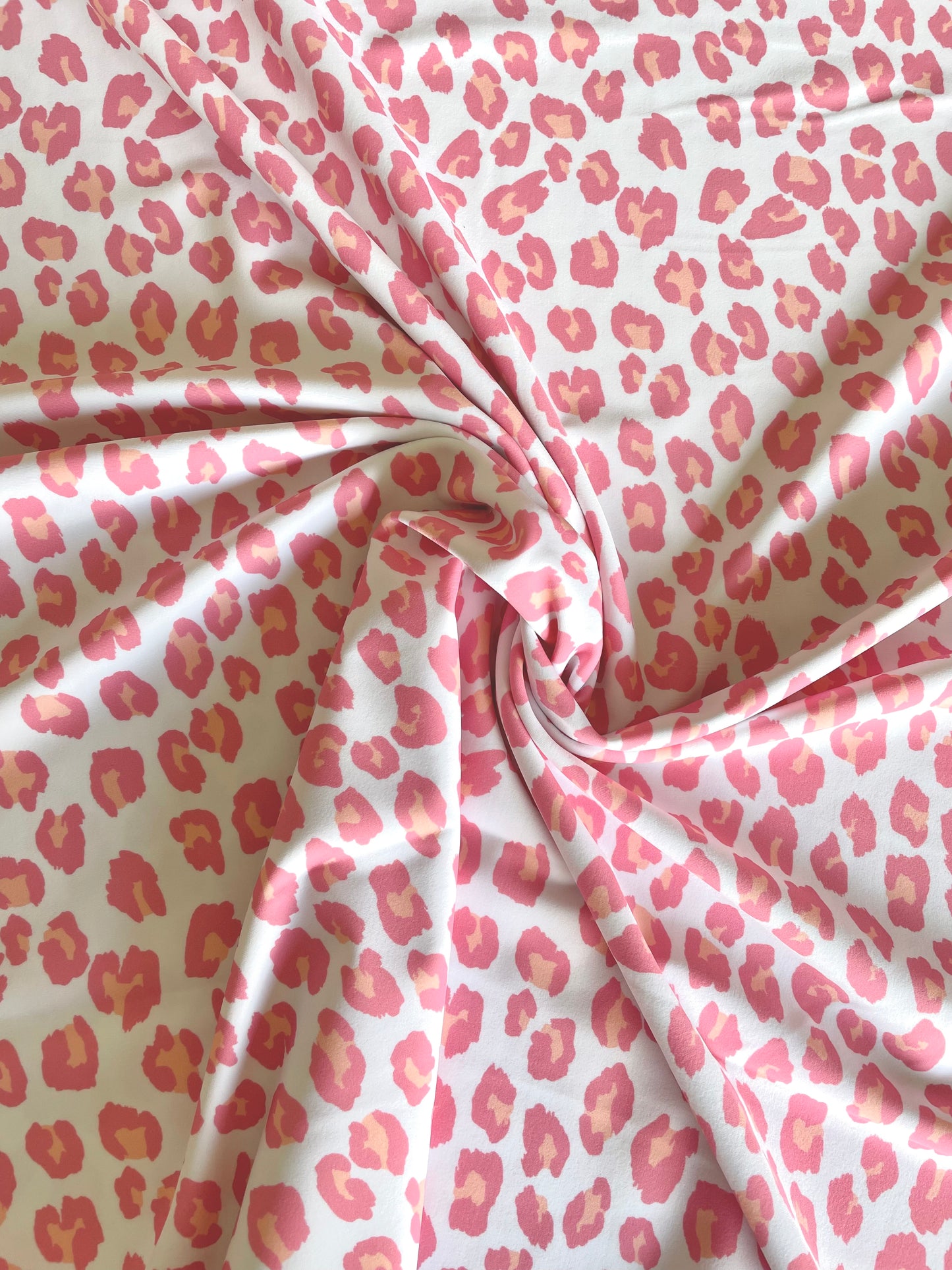 Pink Leopard Print Swimwear Lycra - REMNANT - 70cm x 155cm