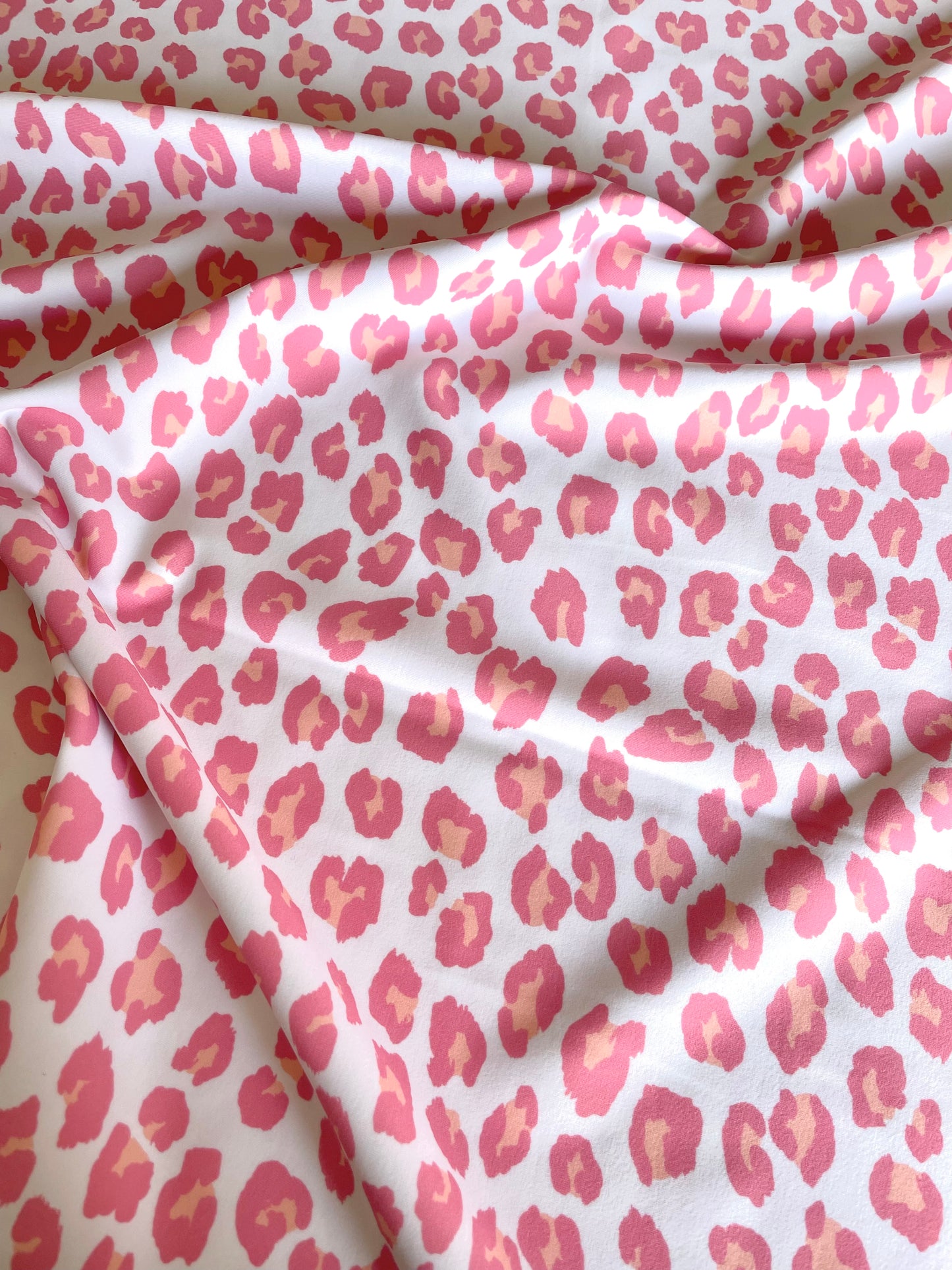 Pink Leopard Print Swimwear Lycra - REMNANT - 70cm x 155cm