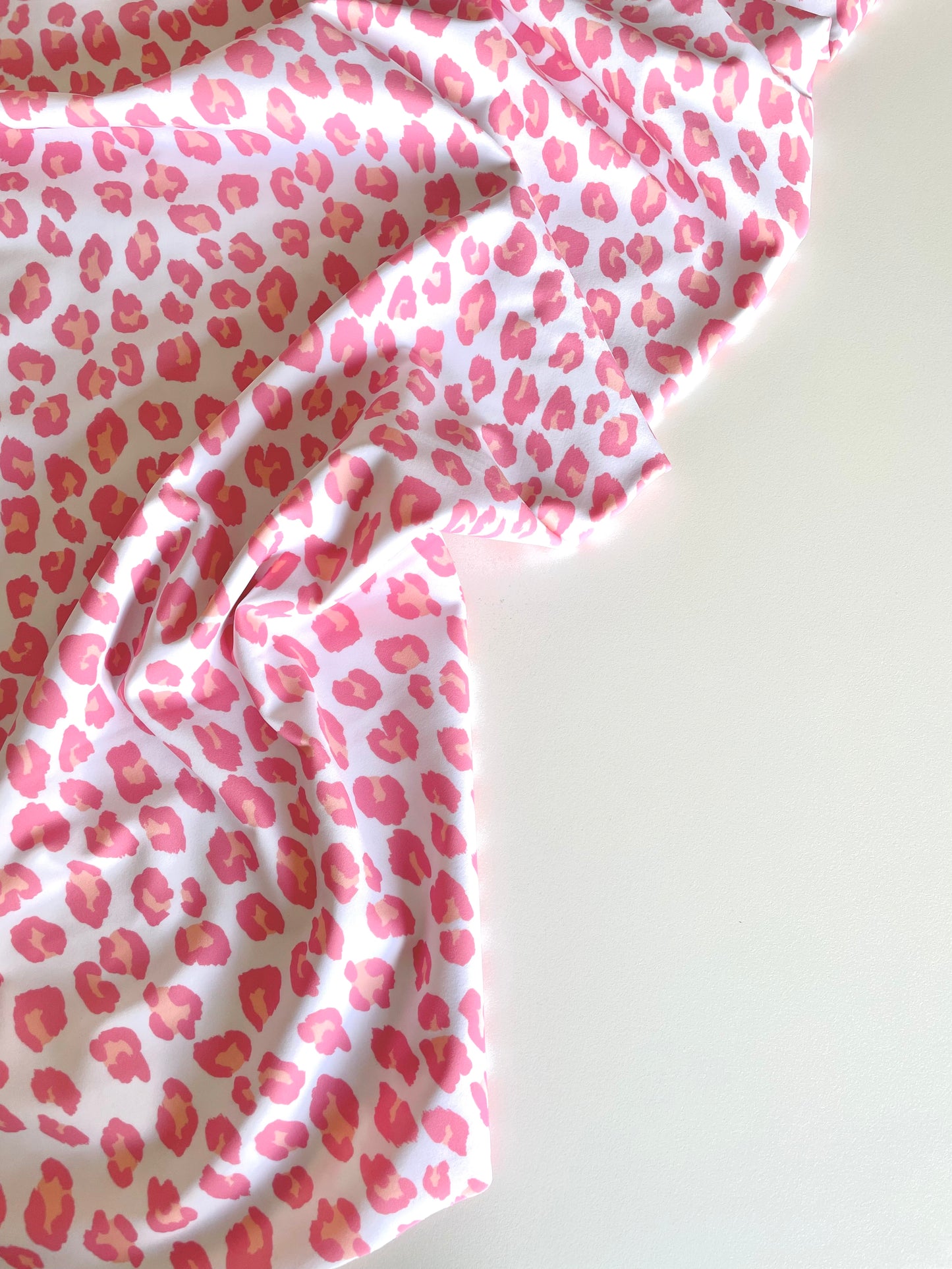 Pink Leopard Print Swimwear Lycra - REMNANT - 70cm x 155cm