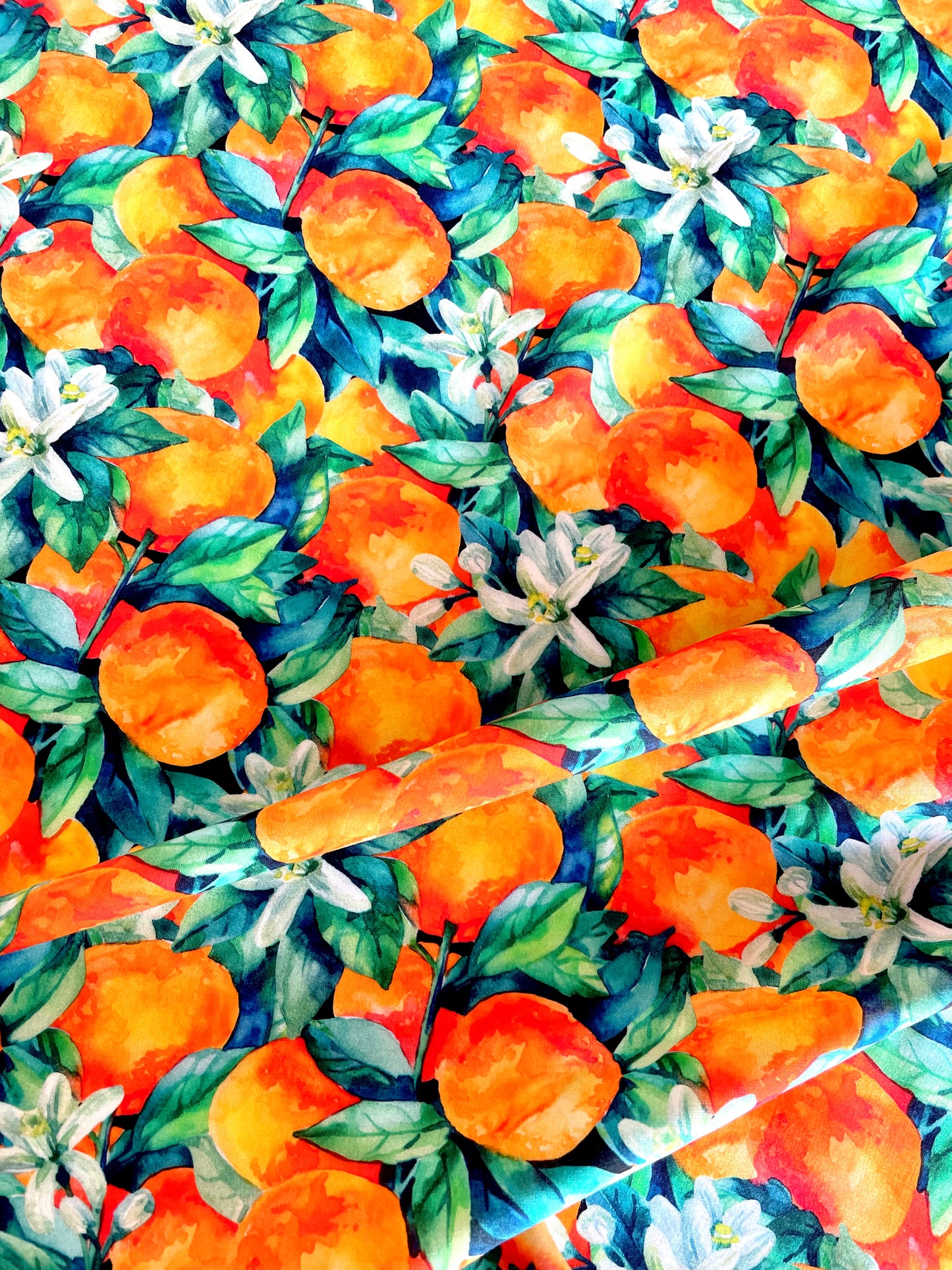 Summer Orange Viscose - Little Johnny Fabrics