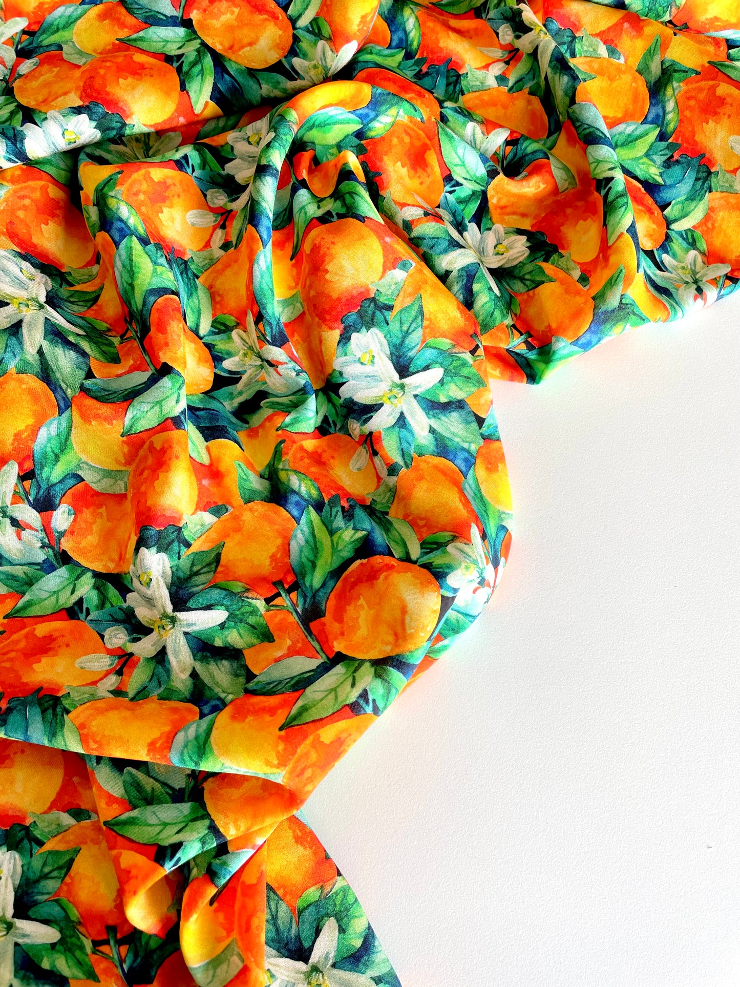 Summer Orange Viscose - Little Johnny Fabrics
