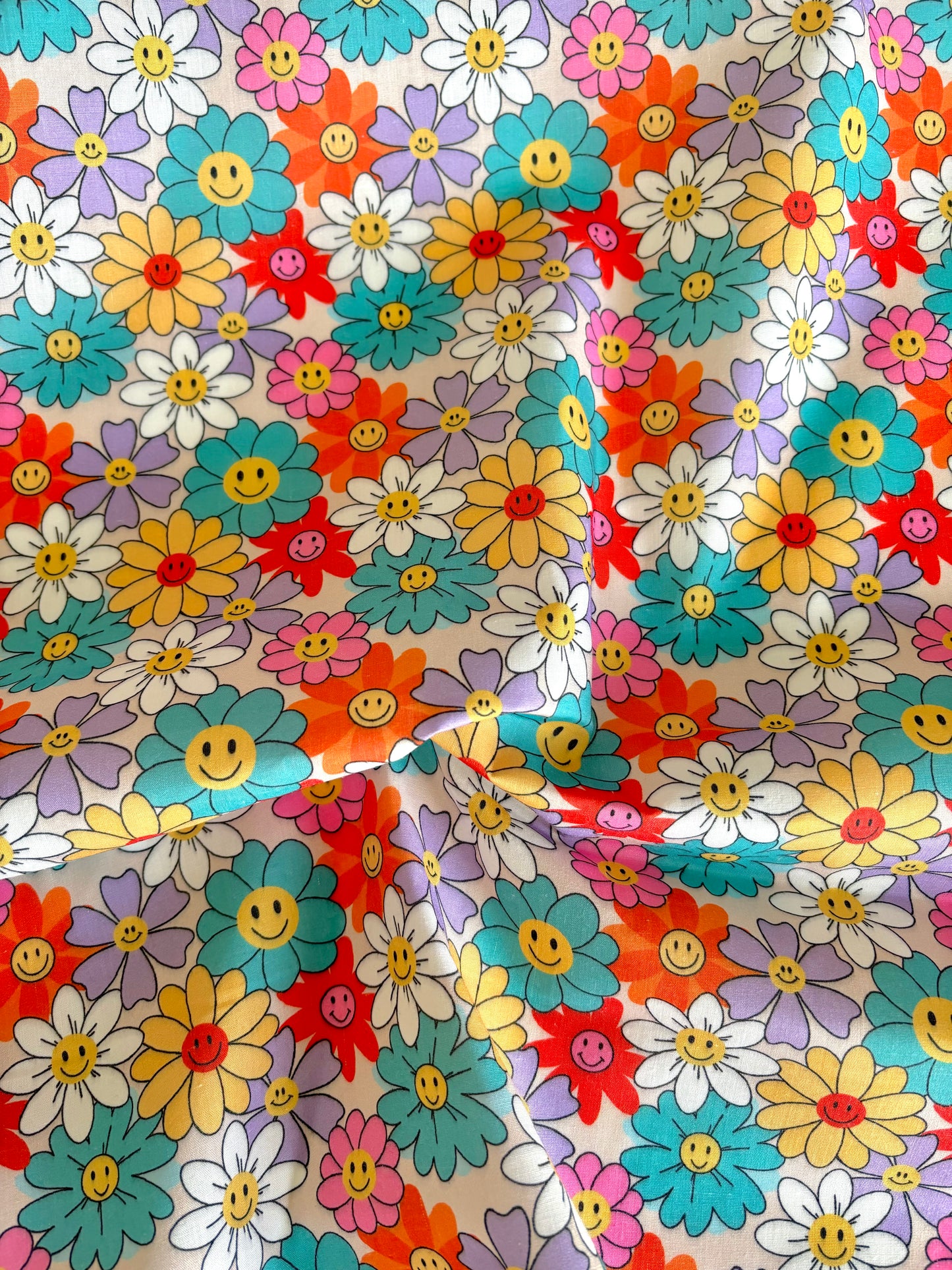 Happy Flowers Polycotton