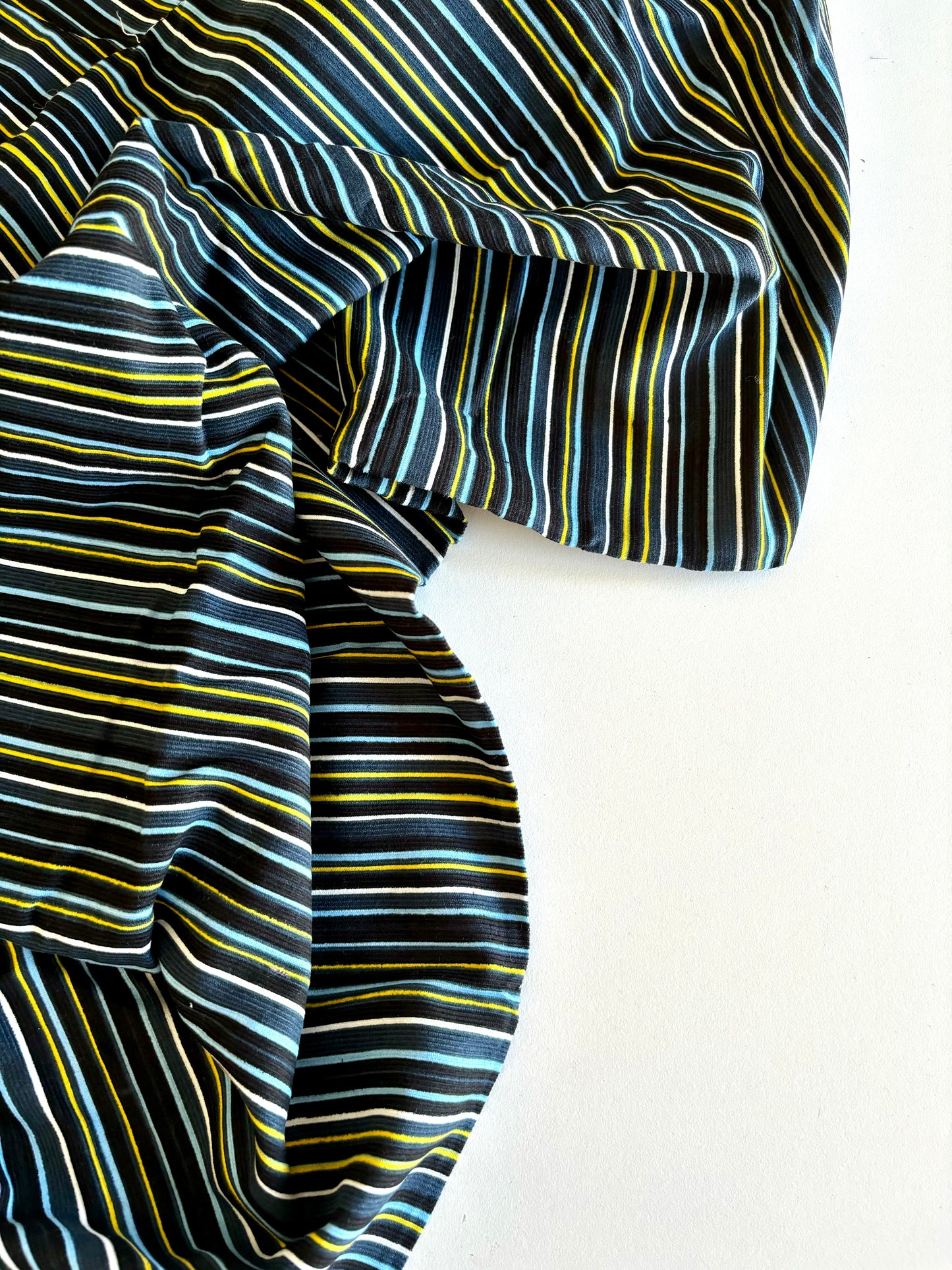 Striped Needlecord - Blue - REMNANT - 135cm