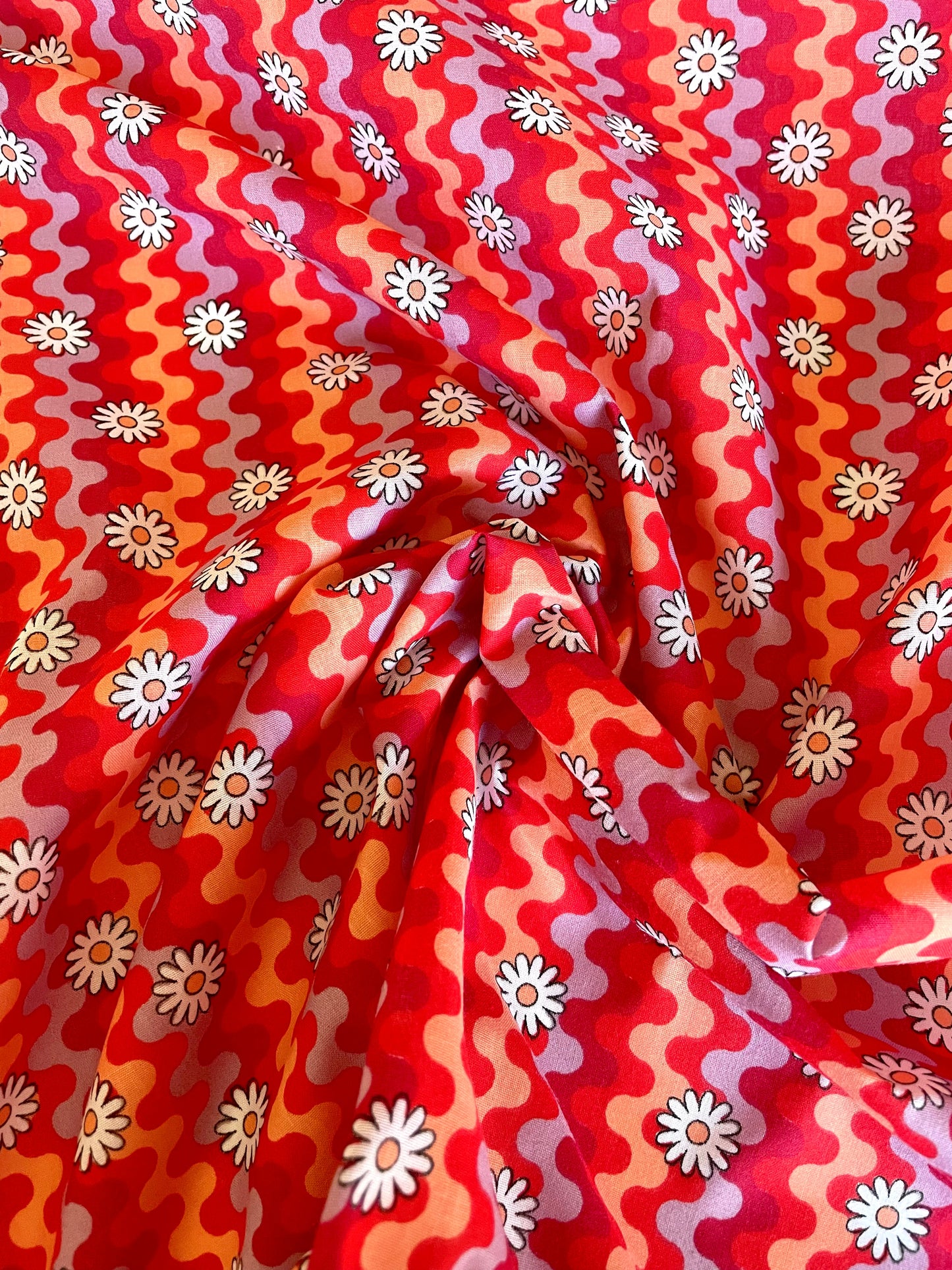 Shirred Dress Kit - Groovy Daisies Polycotton