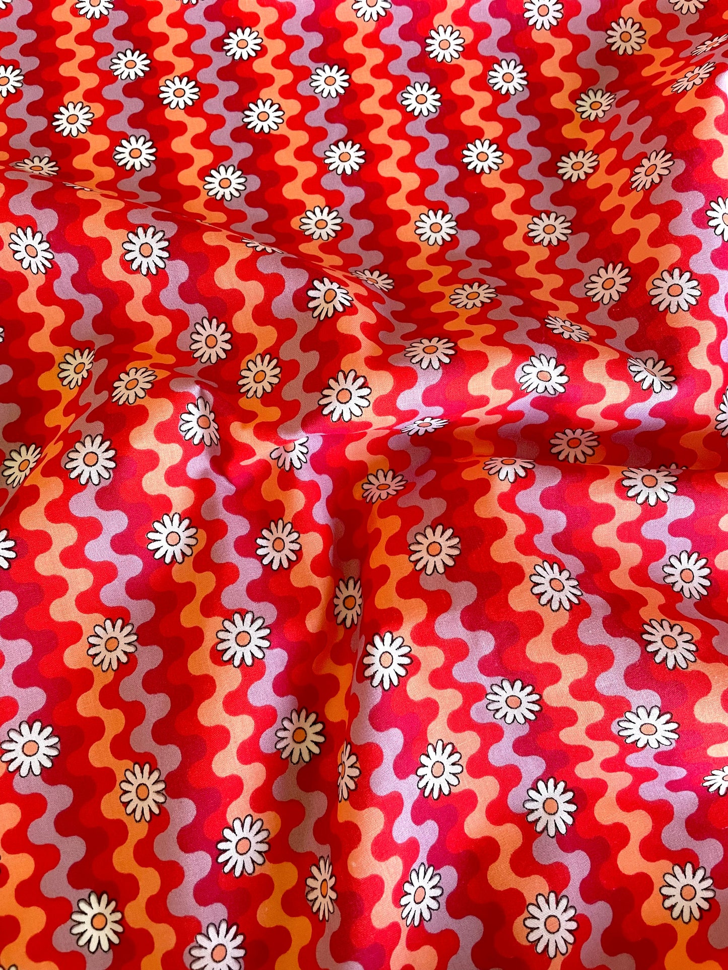 Shirred Dress Kit - Groovy Daisies Polycotton