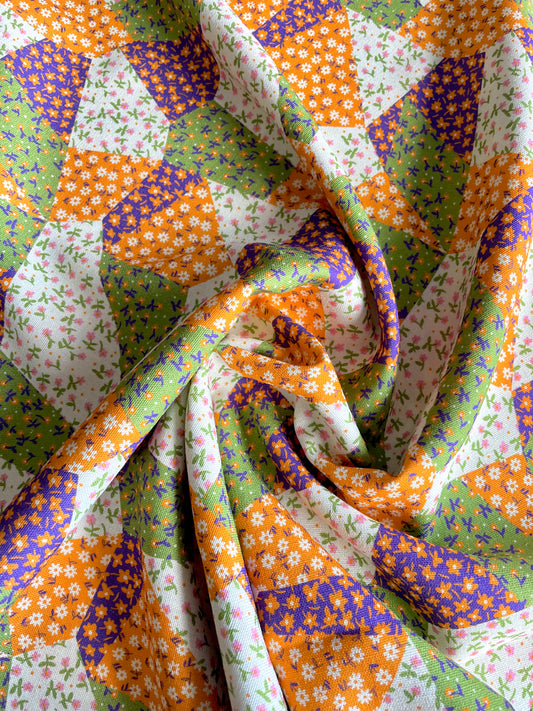 Patchwork Pansy Linen Mix - Little Johnny