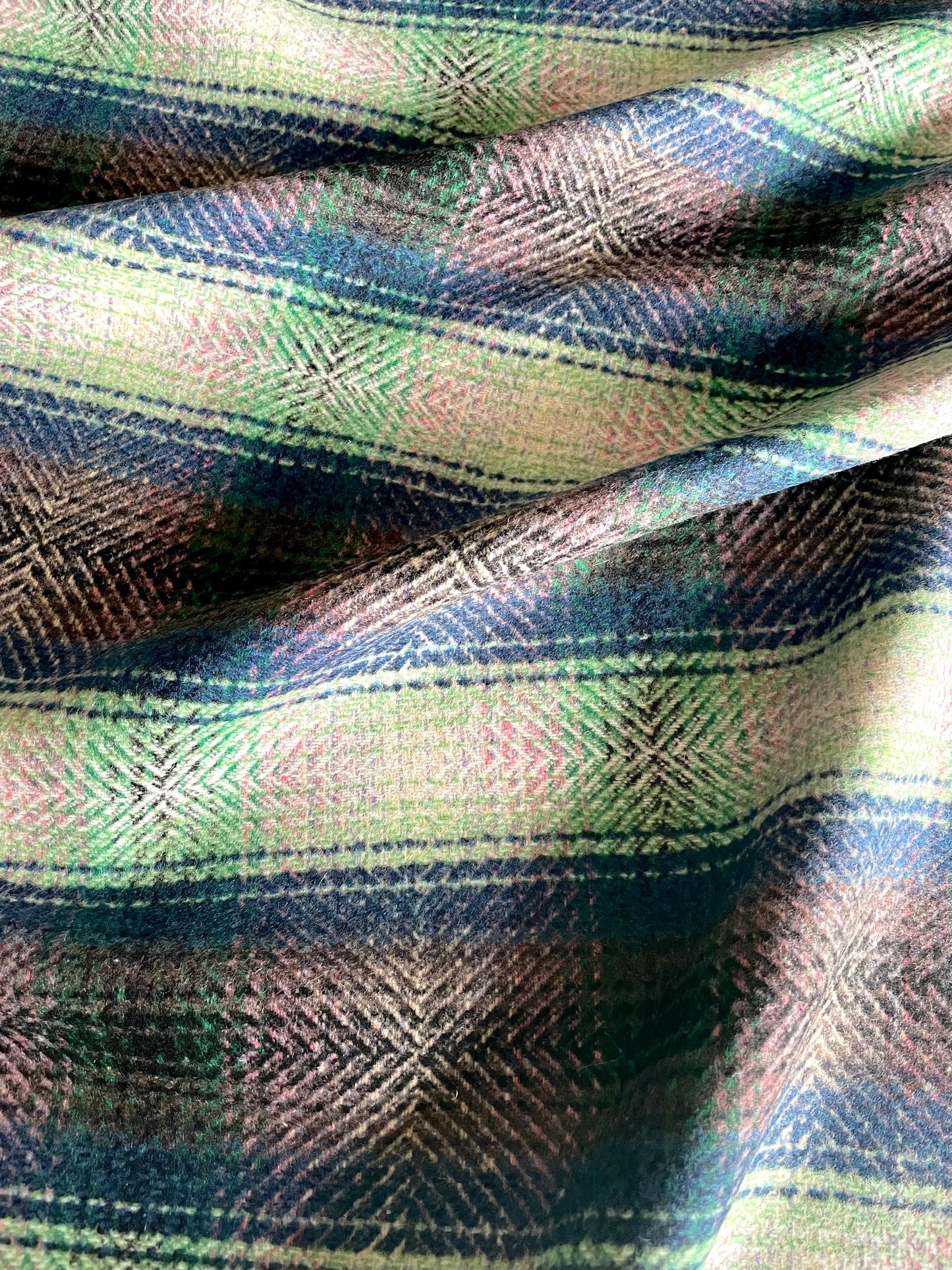 Psychedelic Tartan Wool Mix - REMNANT - 65cm x 150cm