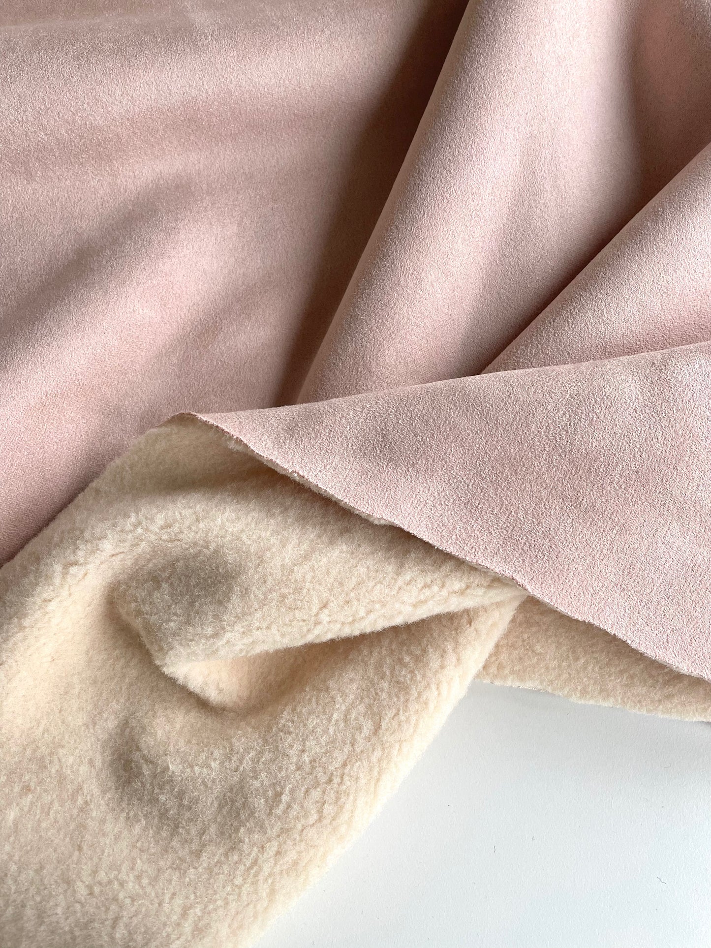 Sherpa Backed Suede - Pink