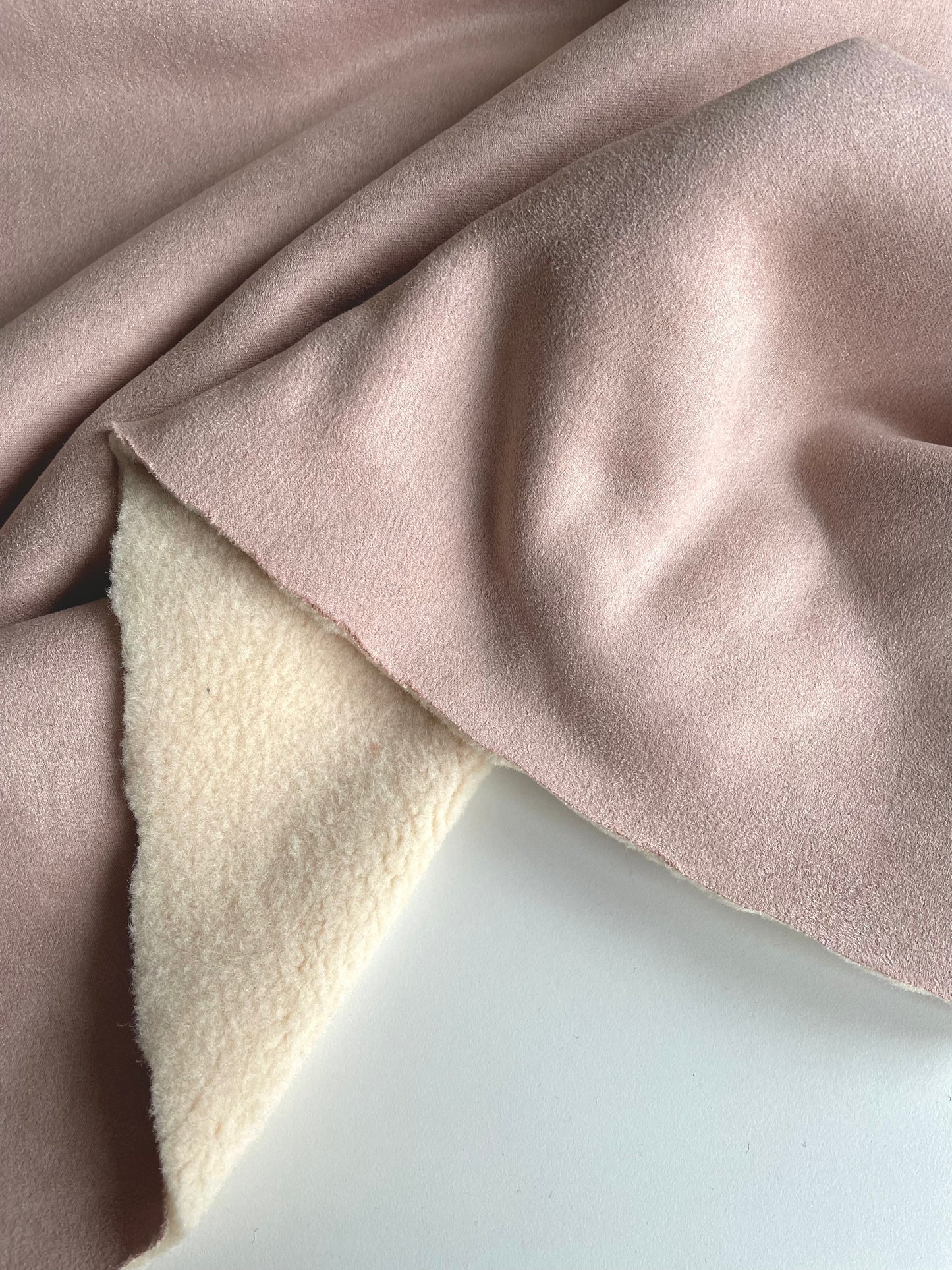 Sherpa Backed Suede - Pink