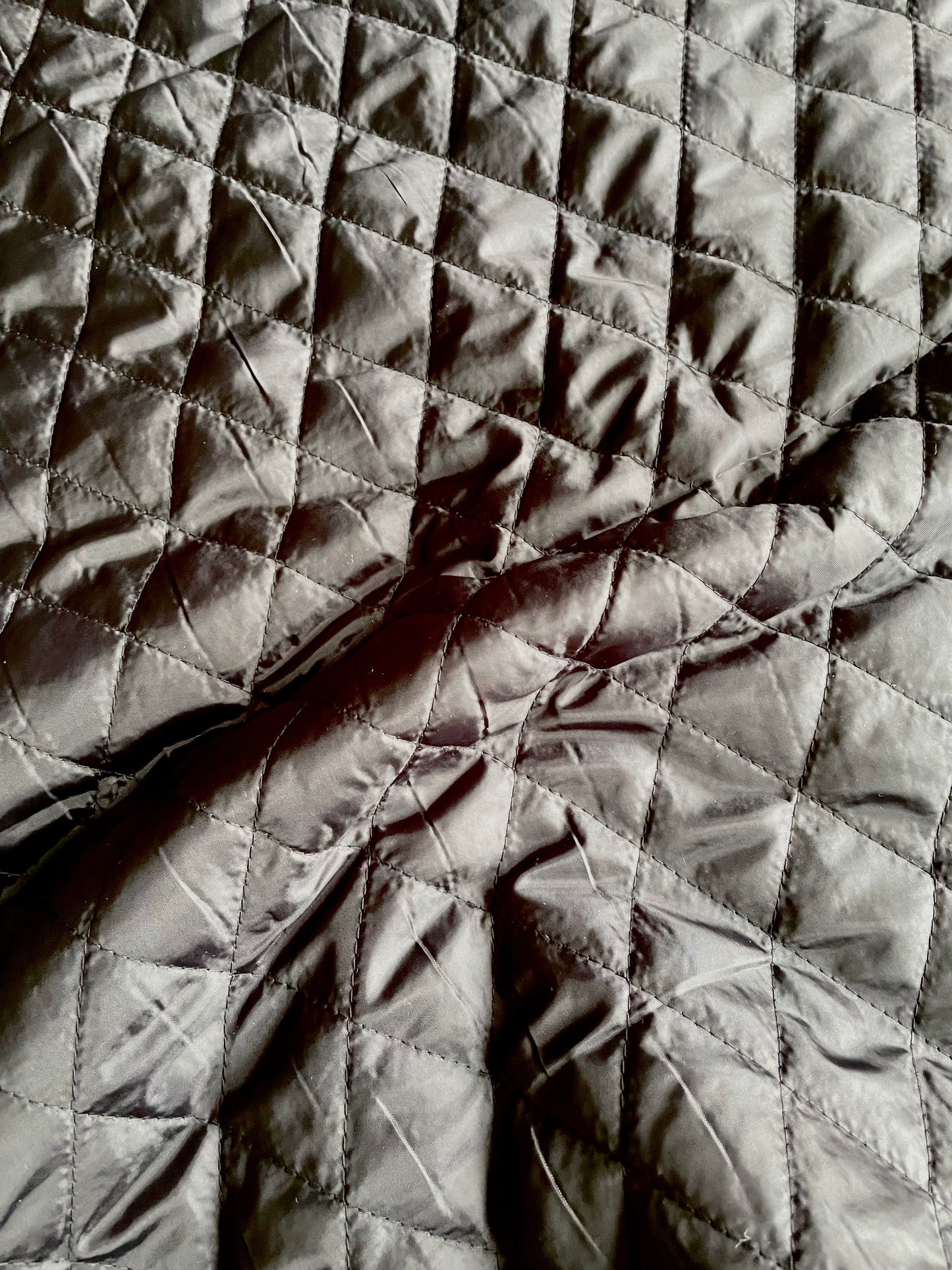 Quilted Coating - Black - REMNANT - 140cm x 150cm
