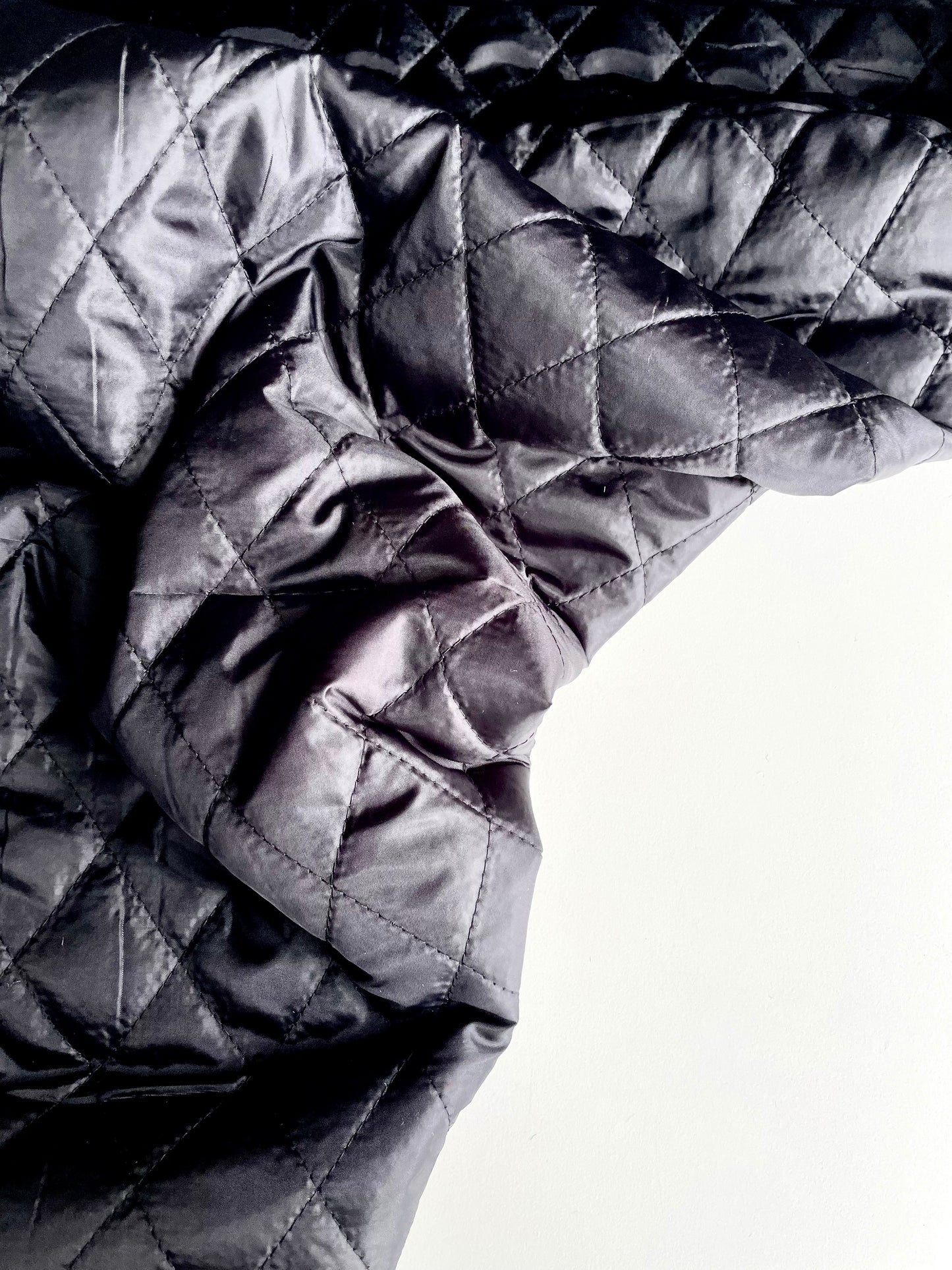 Quilted Coating - Black - REMNANT - 140cm x 150cm