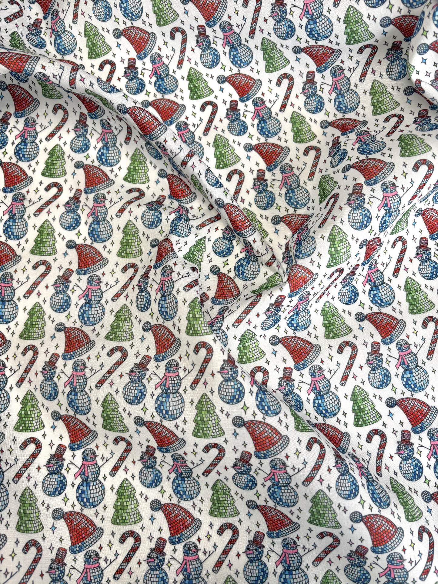 Disco Snowman Polycotton