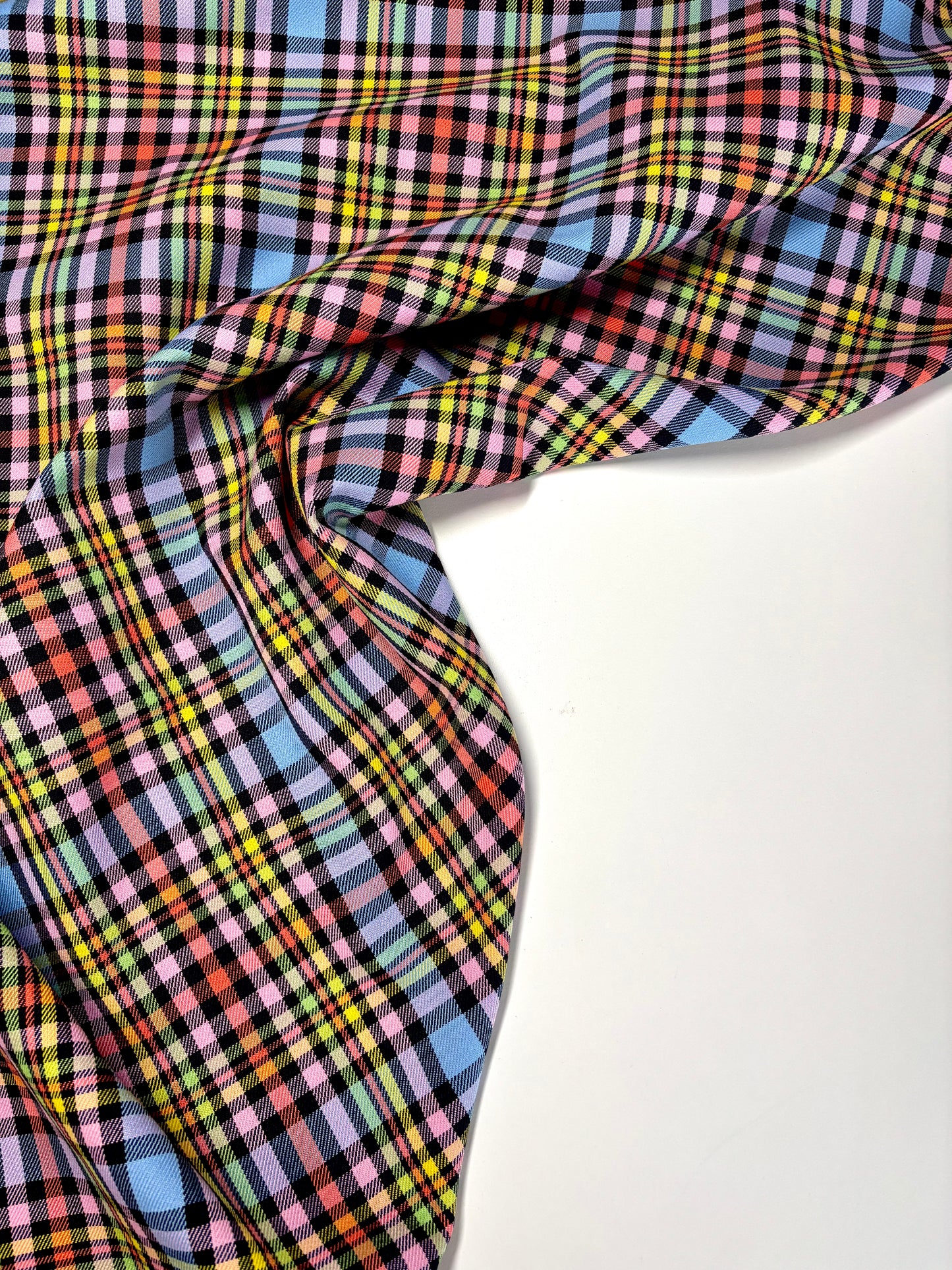 Rainbow Polyviscose Tartan