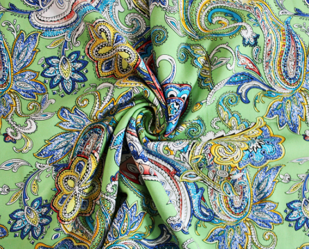 Paisley Print Viscose - Green - REMNANT - 80cm