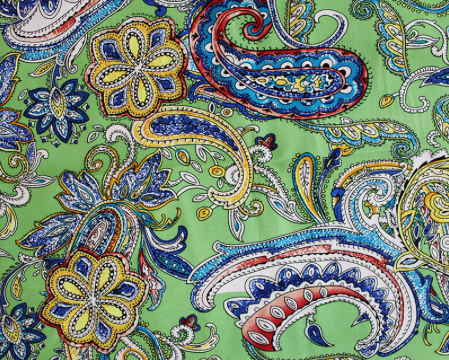 Paisley Print Viscose - Green - REMNANT - 80cm