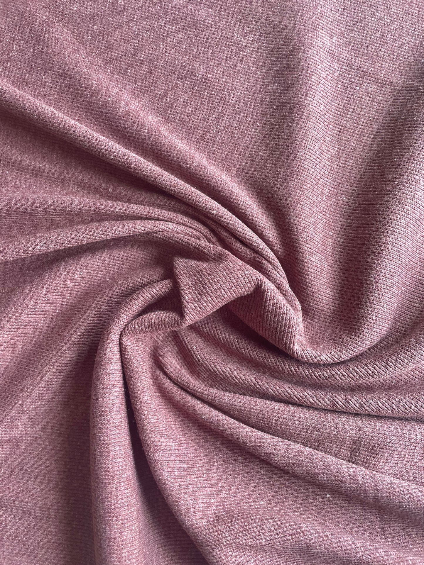 Ribbed Cotton Jersey - Old Purple Melange - REMNANT - 250cm