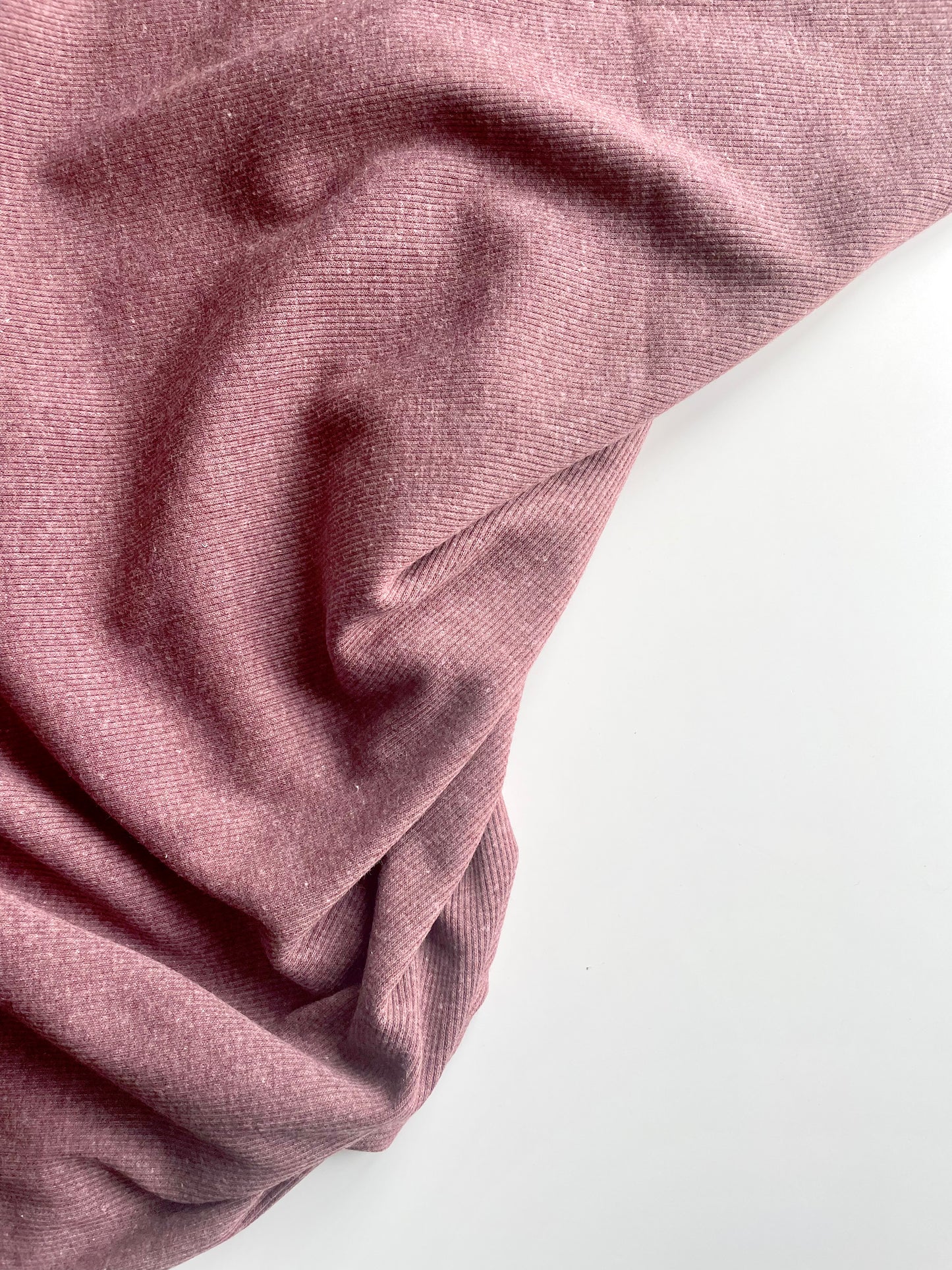 Ribbed Cotton Jersey - Old Purple Melange - REMNANT - 250cm
