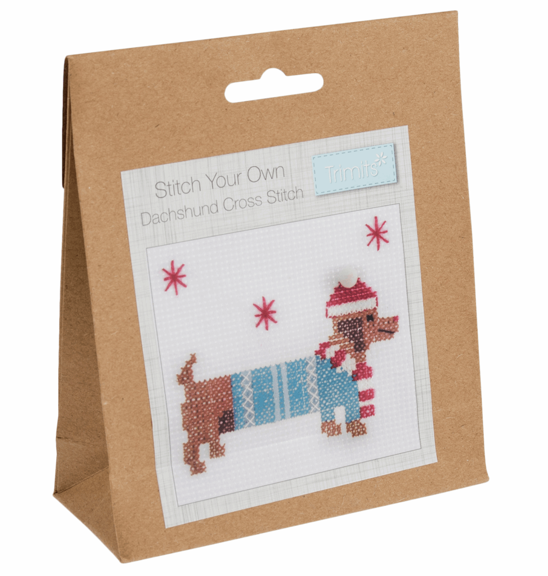 Festive Dachshund Cross Stitch Kit