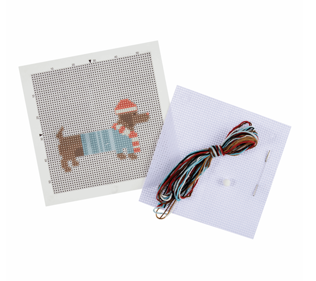 Festive Dachshund Cross Stitch Kit
