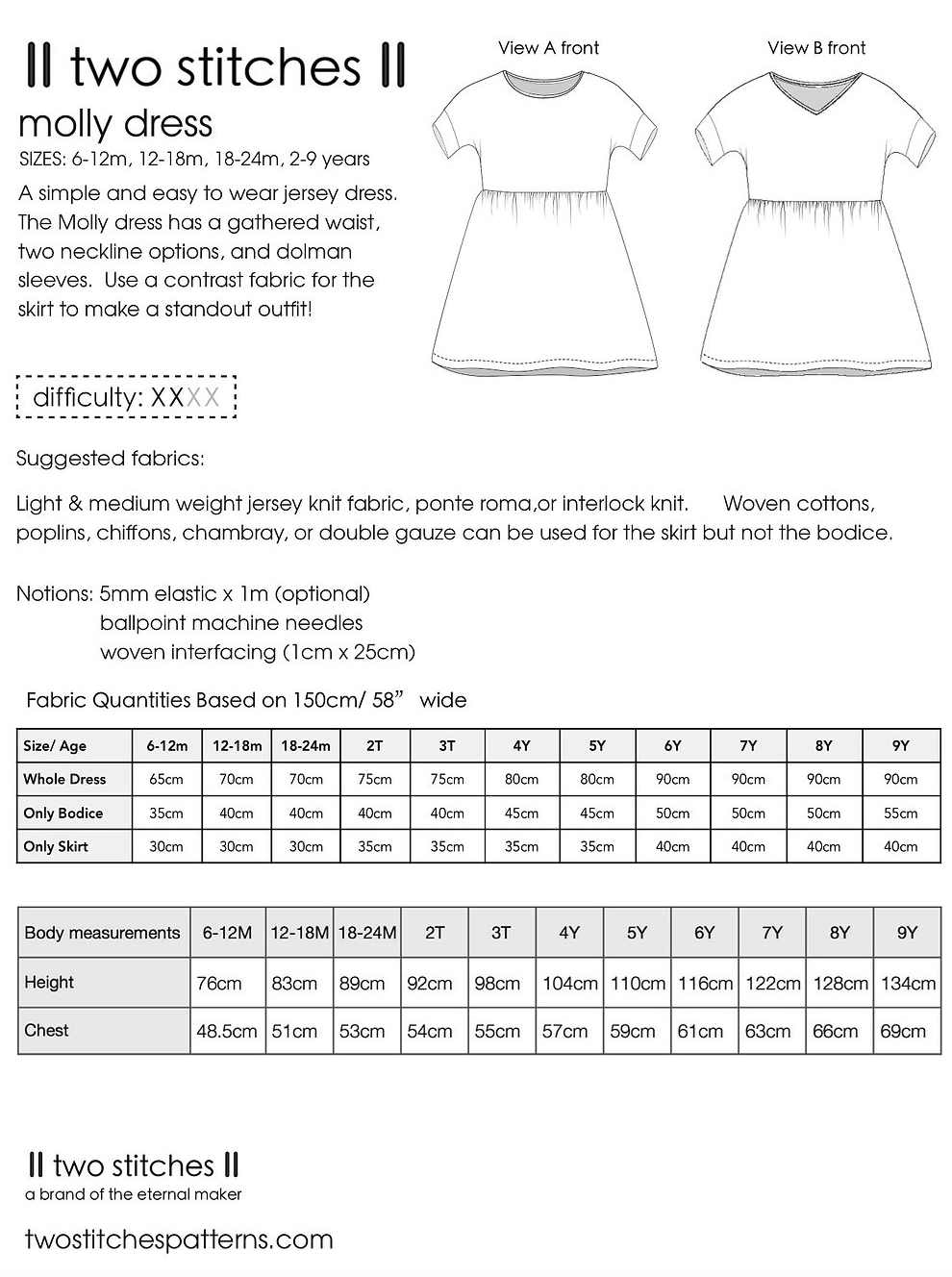 Molly Dress - Two Stitches
