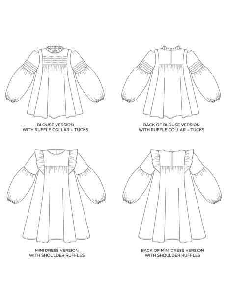 Marnie Blouse & Mini Dress - Tilly & The Buttons