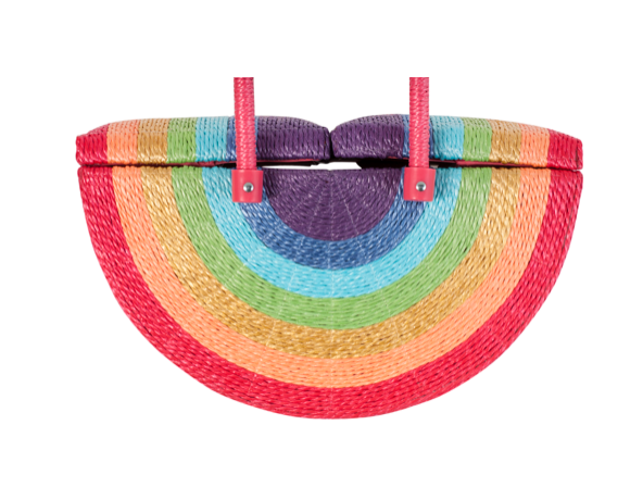 Rainbow Wicker Sewing Box