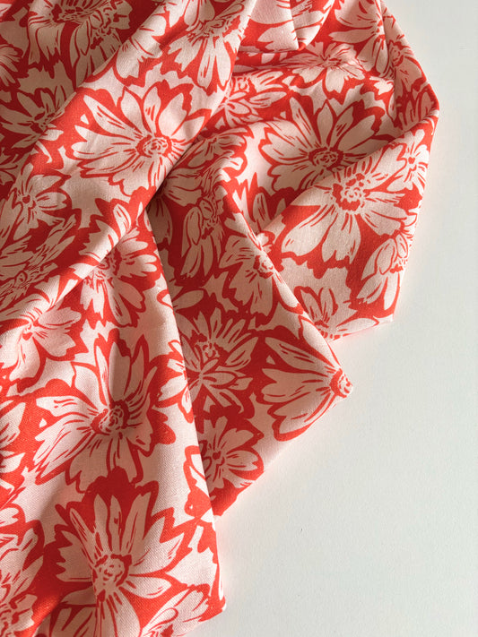 Floral Burst Linen Mix - Little Johnny - REMNANT - 340cm x 134cm