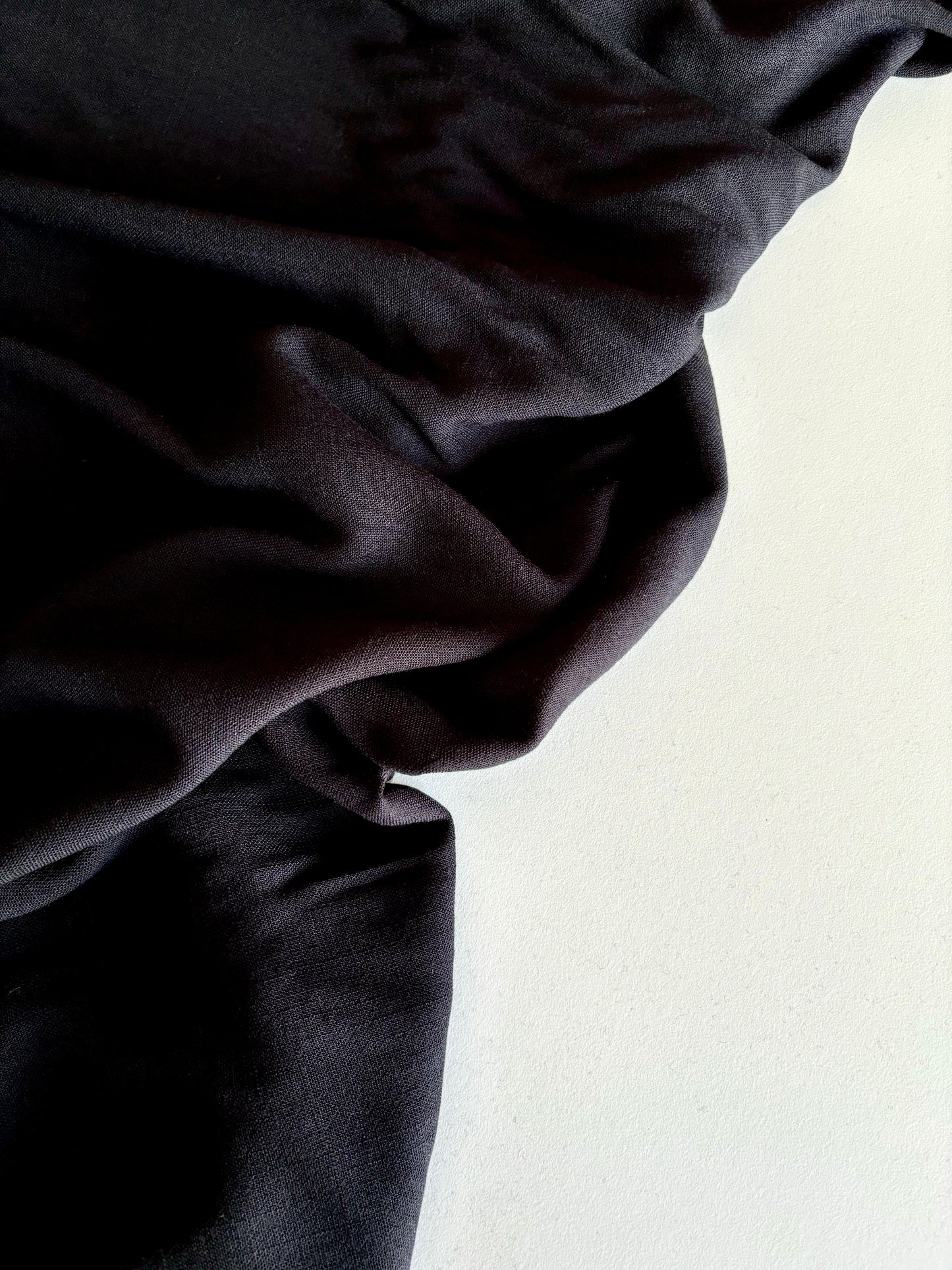 Soft Slub Stretch Viscose - Black