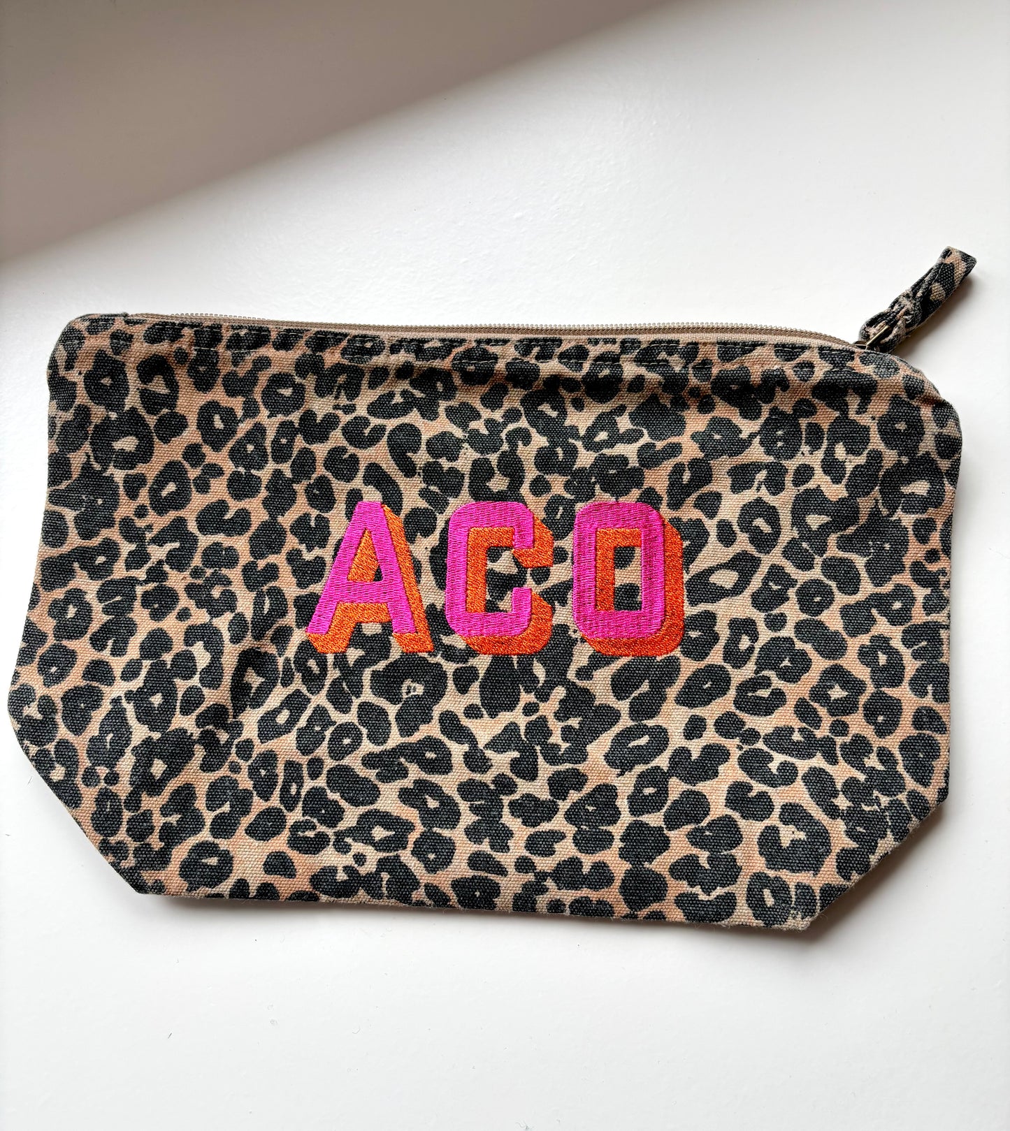 Personalised Leopard Print Accessory Bag