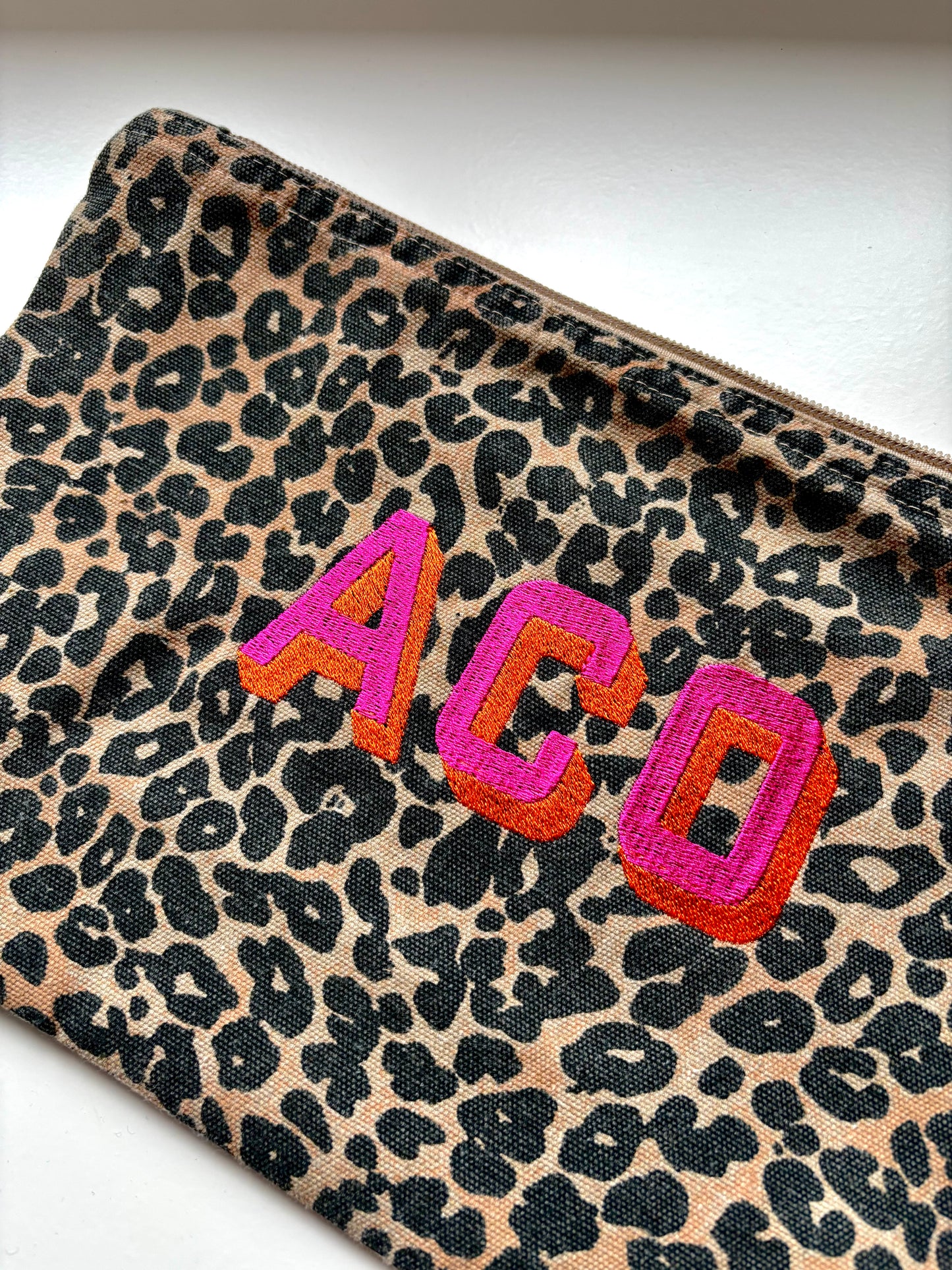 Personalised Leopard Print Accessory Bag