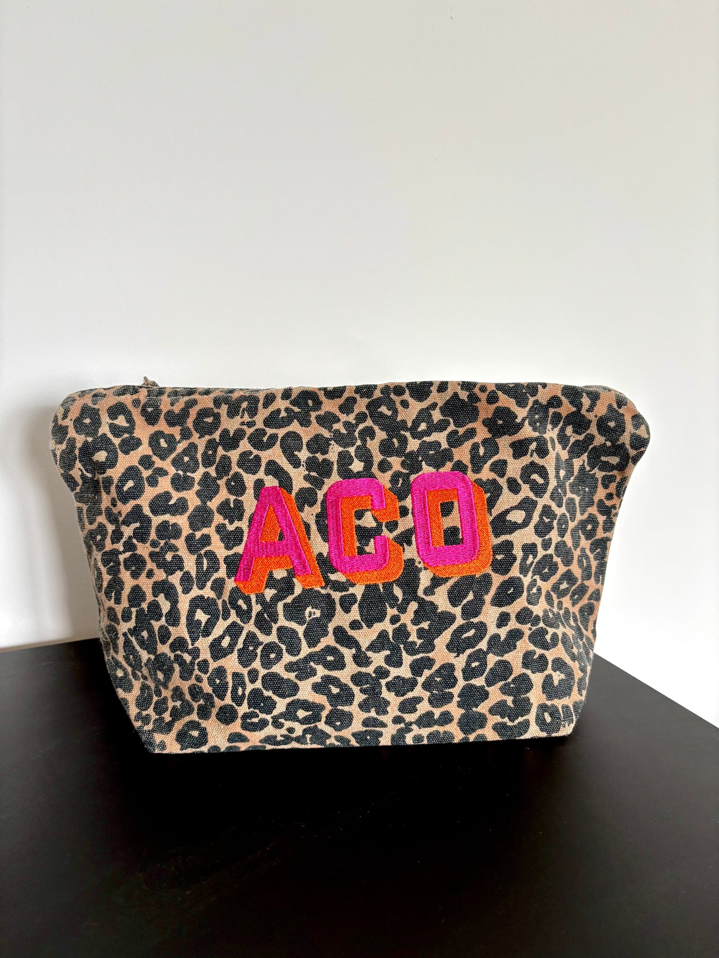 Personalised Leopard Print Accessory Bag