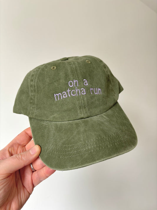 On A Matcha Run baseball cap