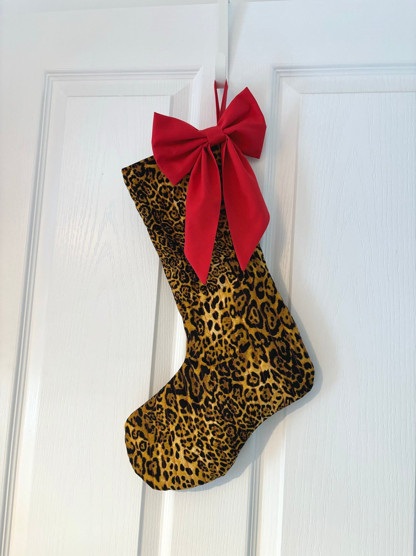 Leopard Print Quilted Stocking