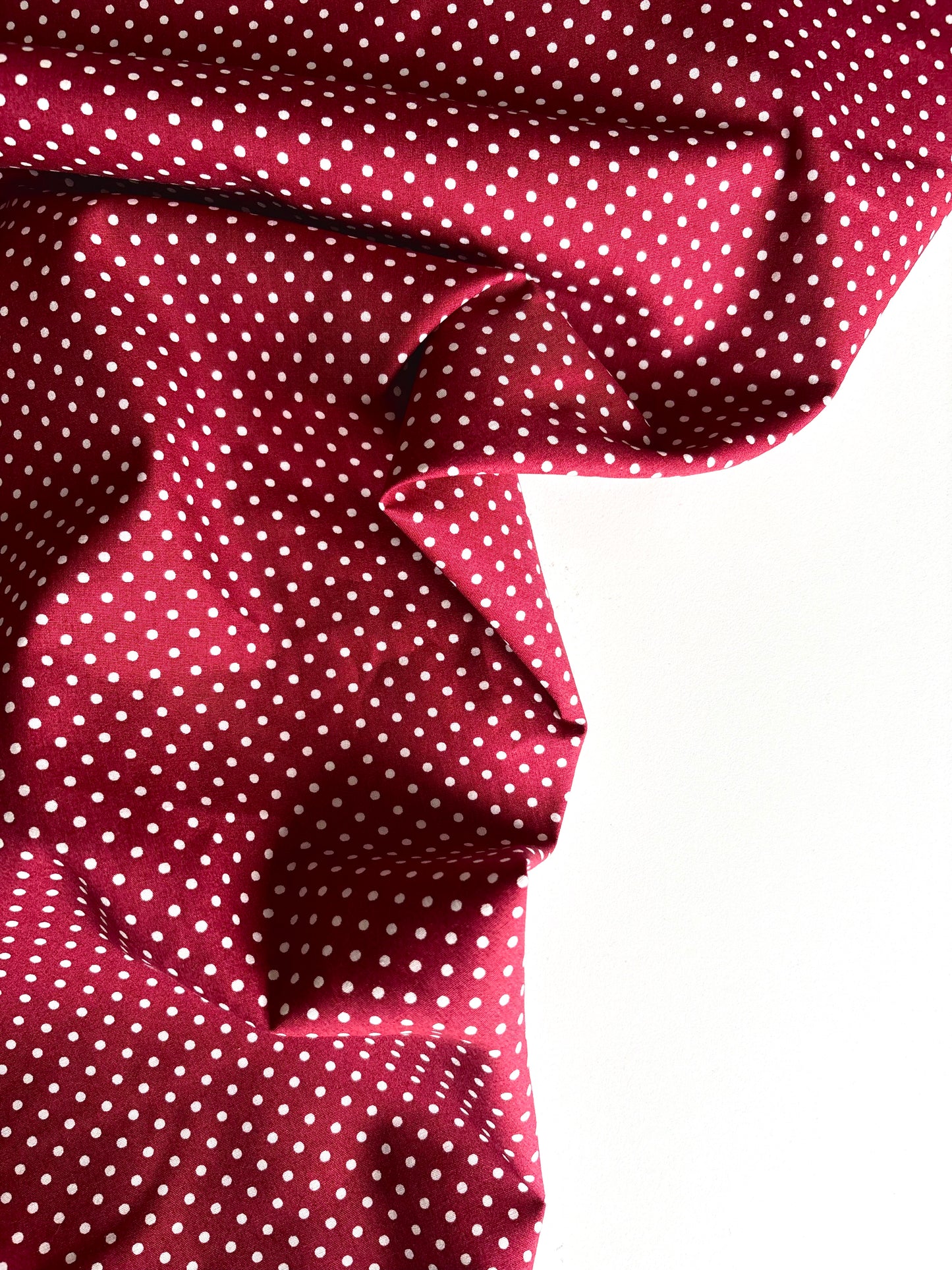 Mini Polka Dot Cotton Poplin - Wine