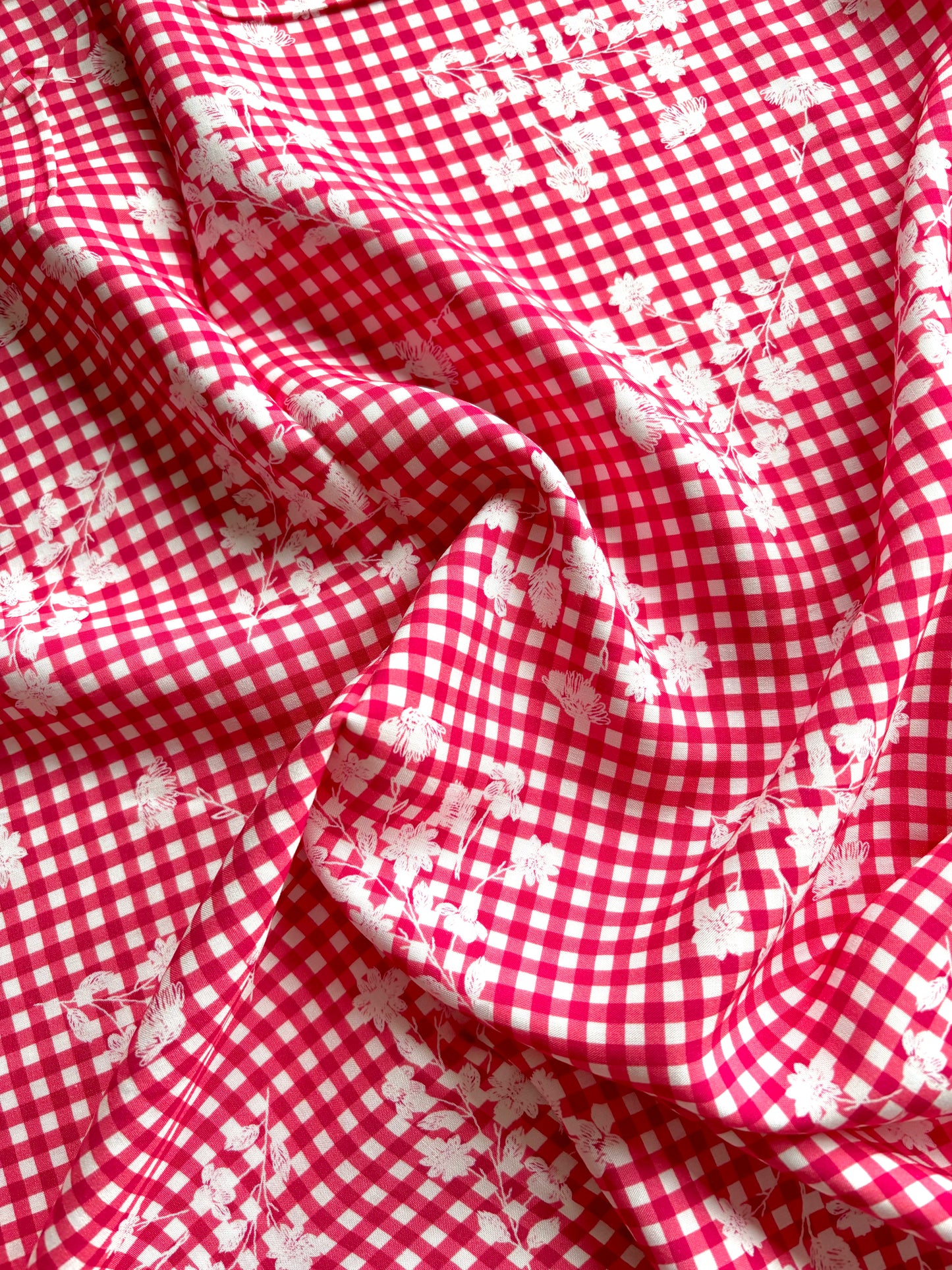 Samara Top Kit - Floral Gingham Viscose - The Crafty Pie