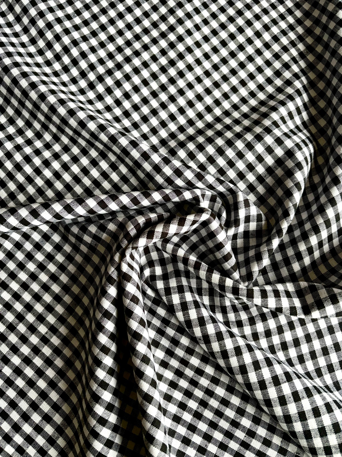 Mini Cotton Gingham - Black - REMNANT - 85cm
