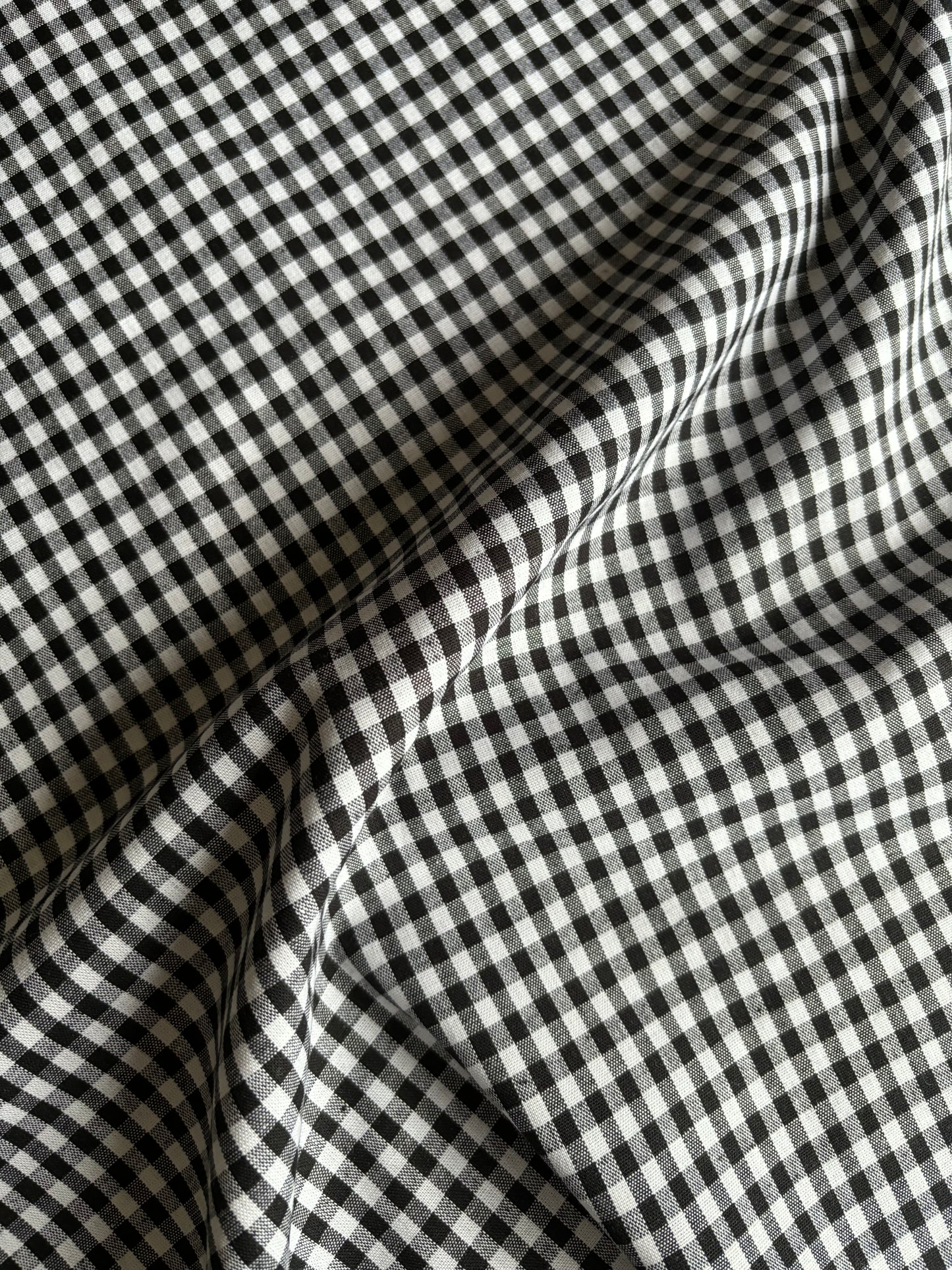 Mini Cotton Gingham - Black - REMNANT - 85cm