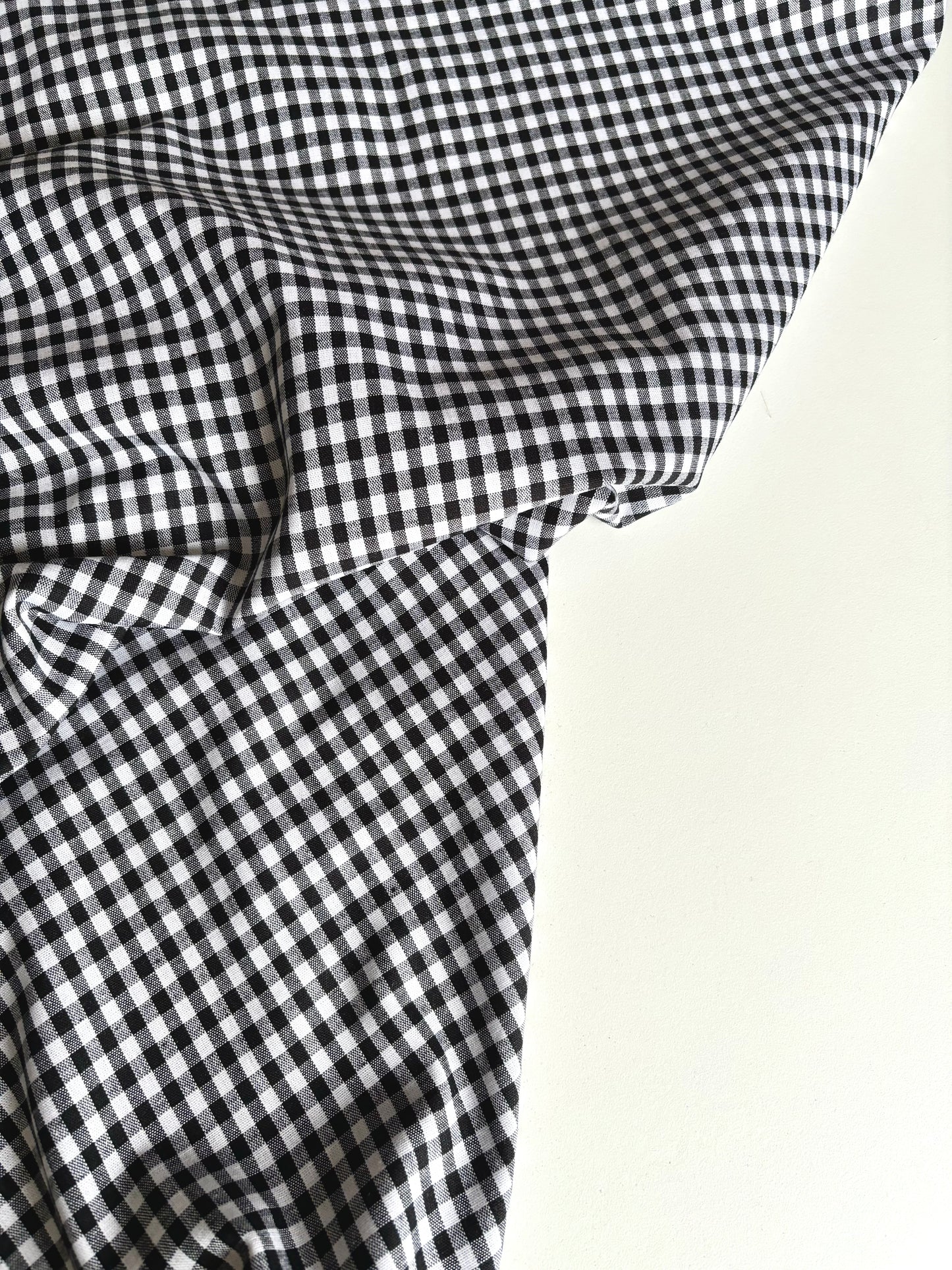 Mini Cotton Gingham - Black - REMNANT - 85cm