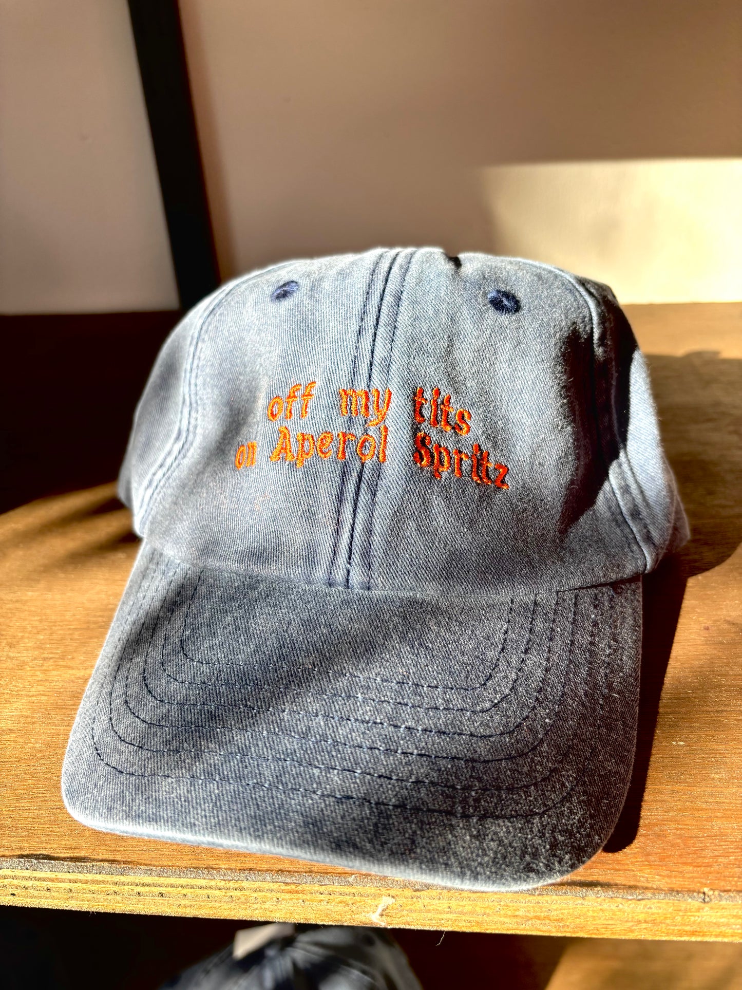 Off My Tits On Aperol Spritz Embroidered Baseball Cap