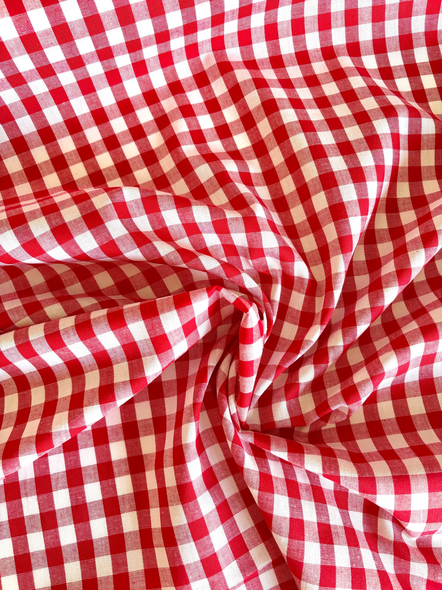Large Cotton Gingham - Red - REMNANT - 1m