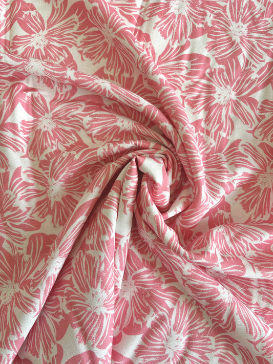 Floral Burst Linen Mix- Little Johnny - REMNANT - 110cm