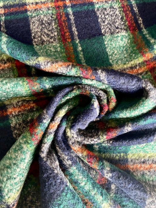Brushed Tartan Wool Mix - REMNANT - 220cm x 150cm