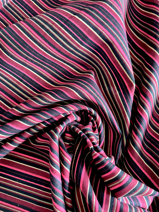 Striped Needlecord - Pink - REMNANT - 170cm x 111cm