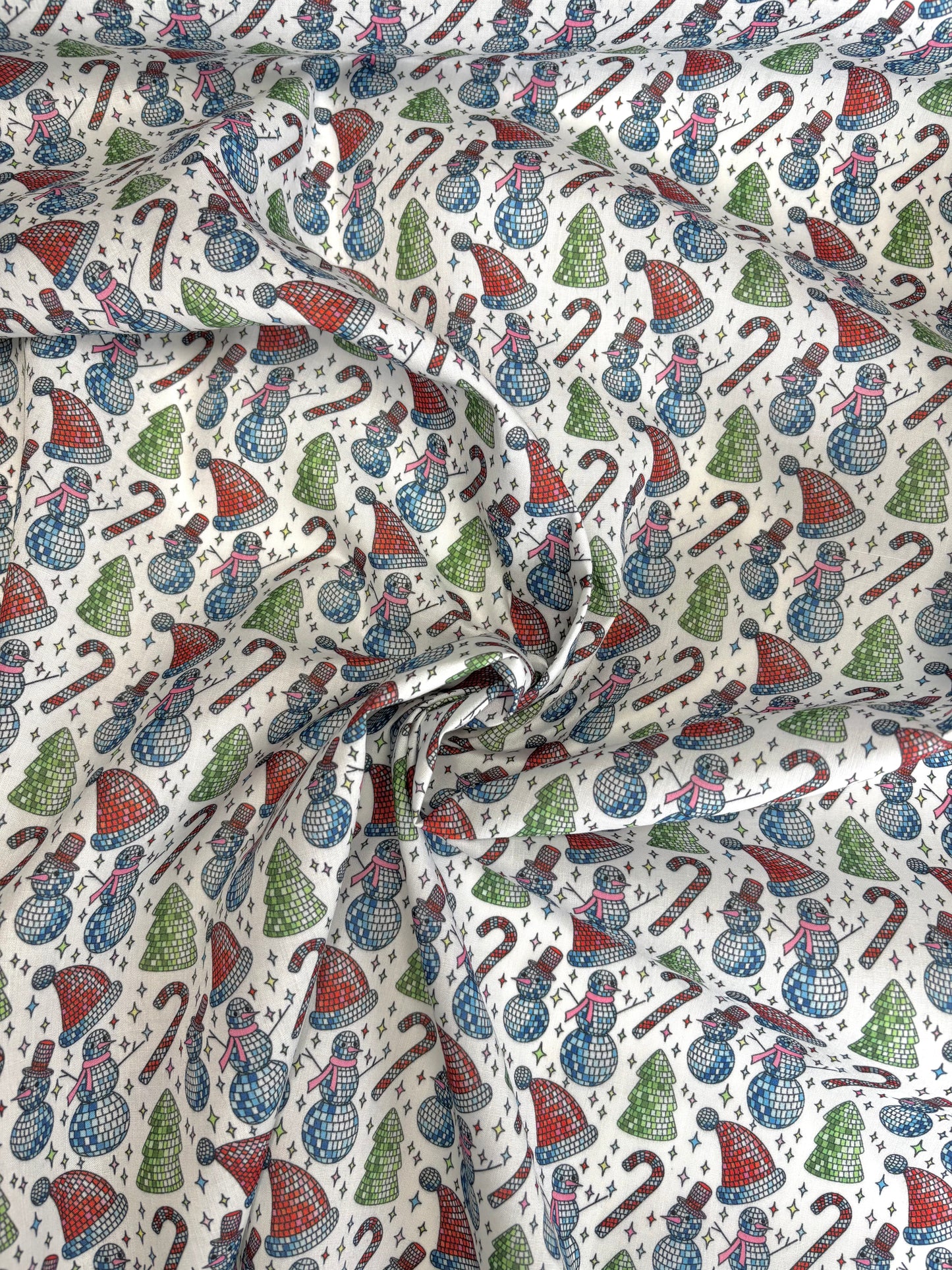 Disco Snowman Polycotton