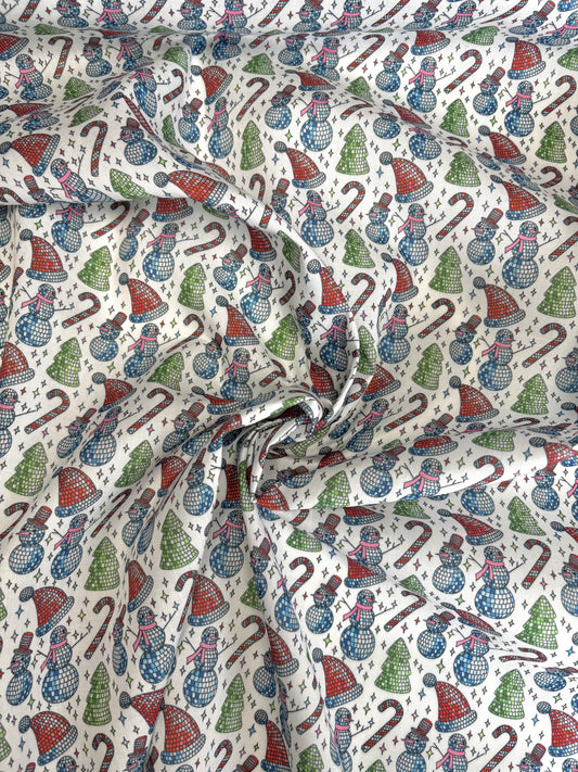 Disco Snowman Polycotton