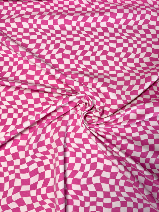 Trippy Checked Cotton Jersey